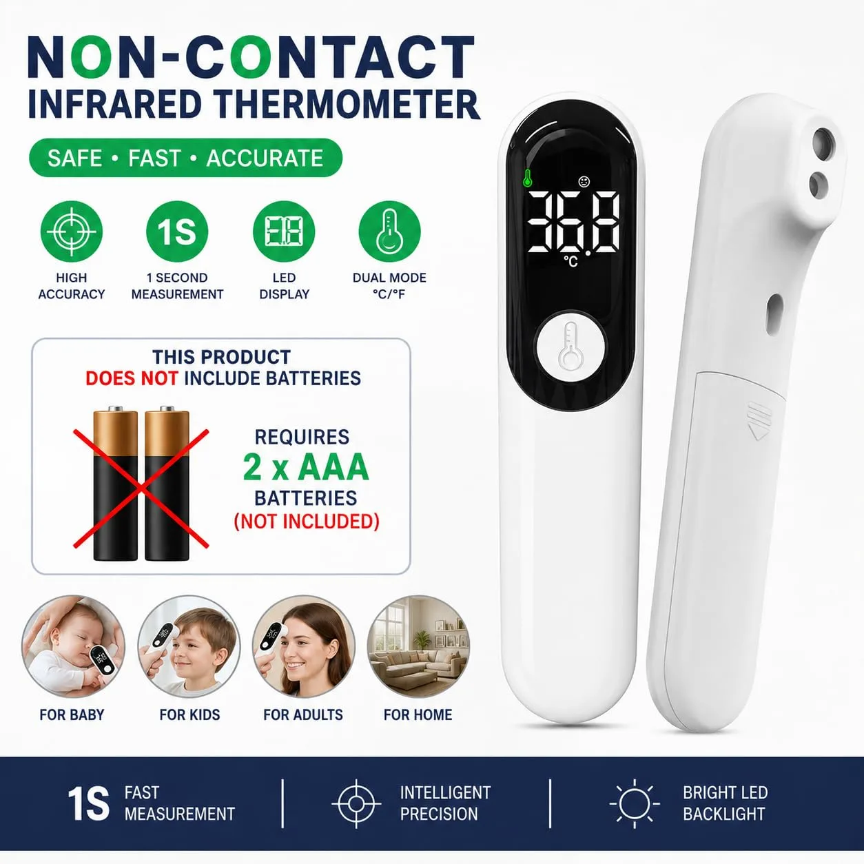 In-Depth Review: best baby thermometer digital - Non-Contact Forehead Thermometer for Adults and Kids, Digital Touchless with Fast Reading Touchles 4 Non-Contact Forehead Thermomete - view 3