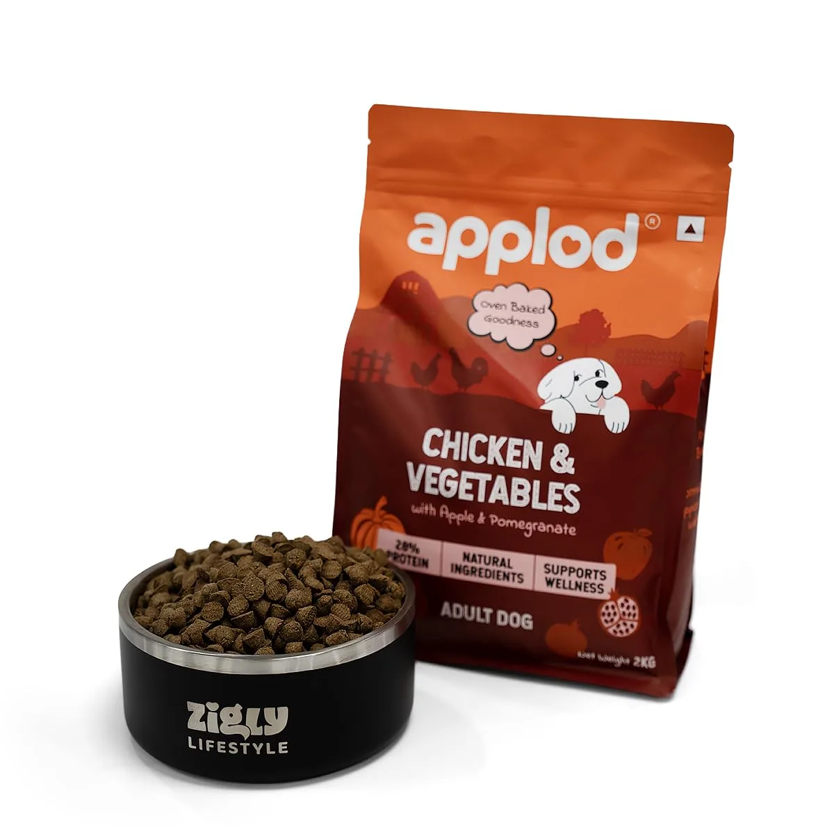 In-Depth Review: best puppy food dry - Chicken & Vegetables with Apple & Pomegranate Adult Dry Dog Food | Oven-Baked Complete Nutrition for 9 Chicken & Vegetables w - view 8