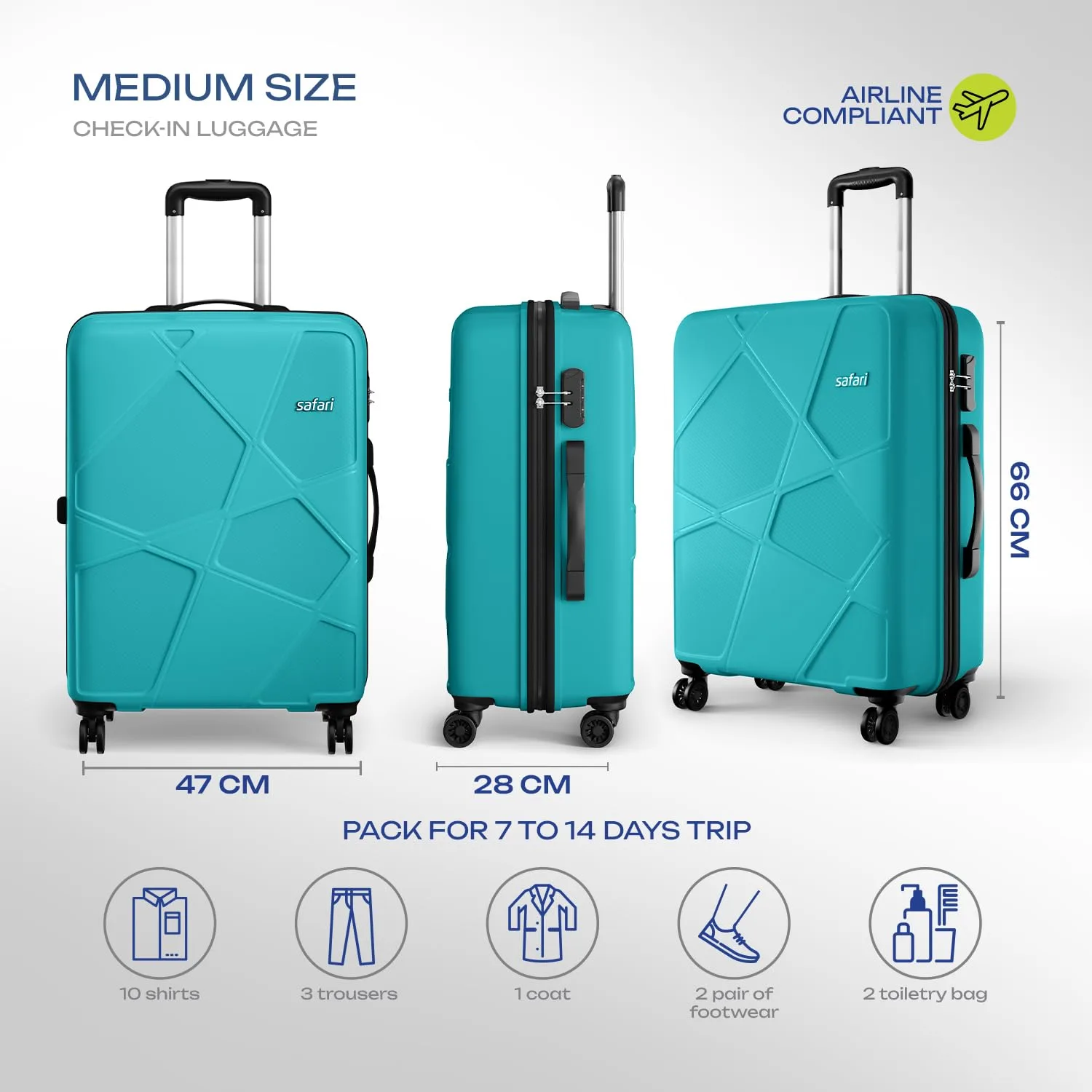 best hard shell suitcase - Safari Pentagon Pro 8 Wheels Spin 7 Safari Pentagon Pro 8 Whee - view 7