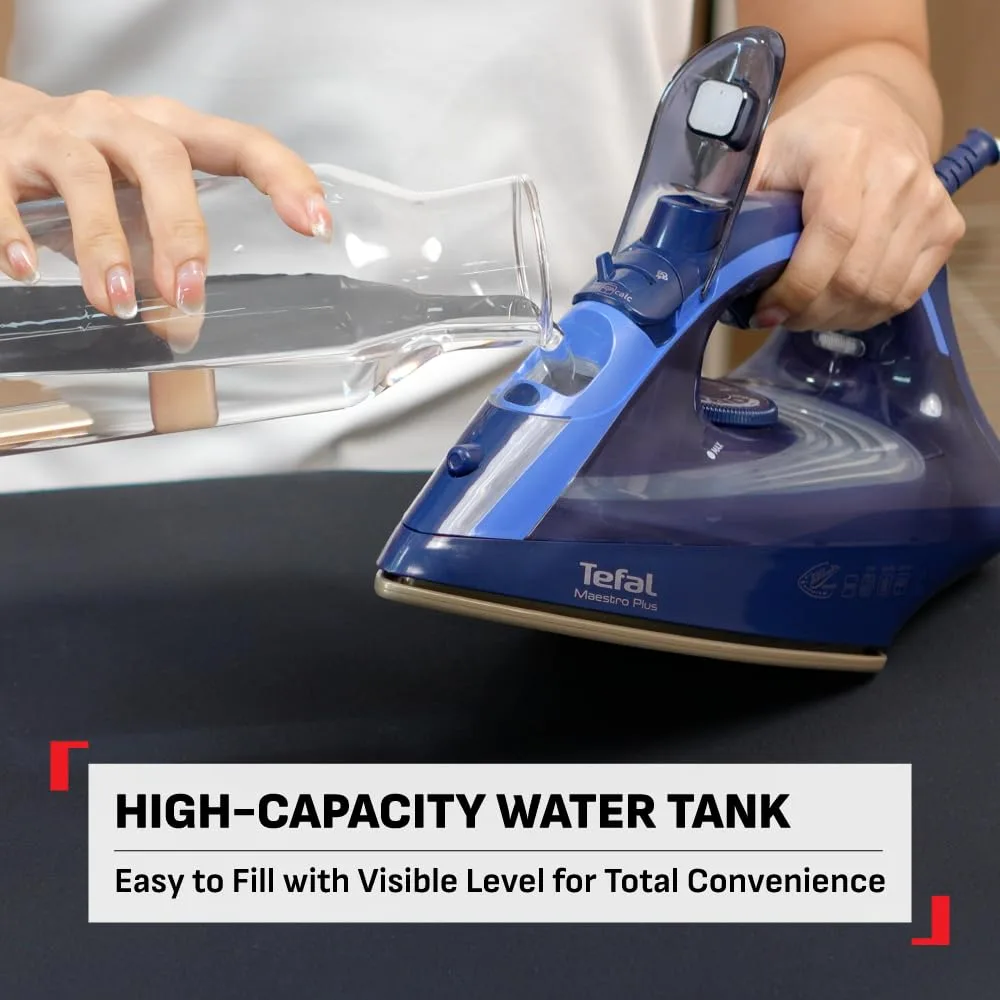In-Depth Review: best travel iron compact - Tefal Maestro Plus Steam Iron | No.1 Ironing Brand in Europe | 2200W | XL Ceramic Soleplate | Anti-Calc | 6 Tefal Maestro Plus Steam - view 5