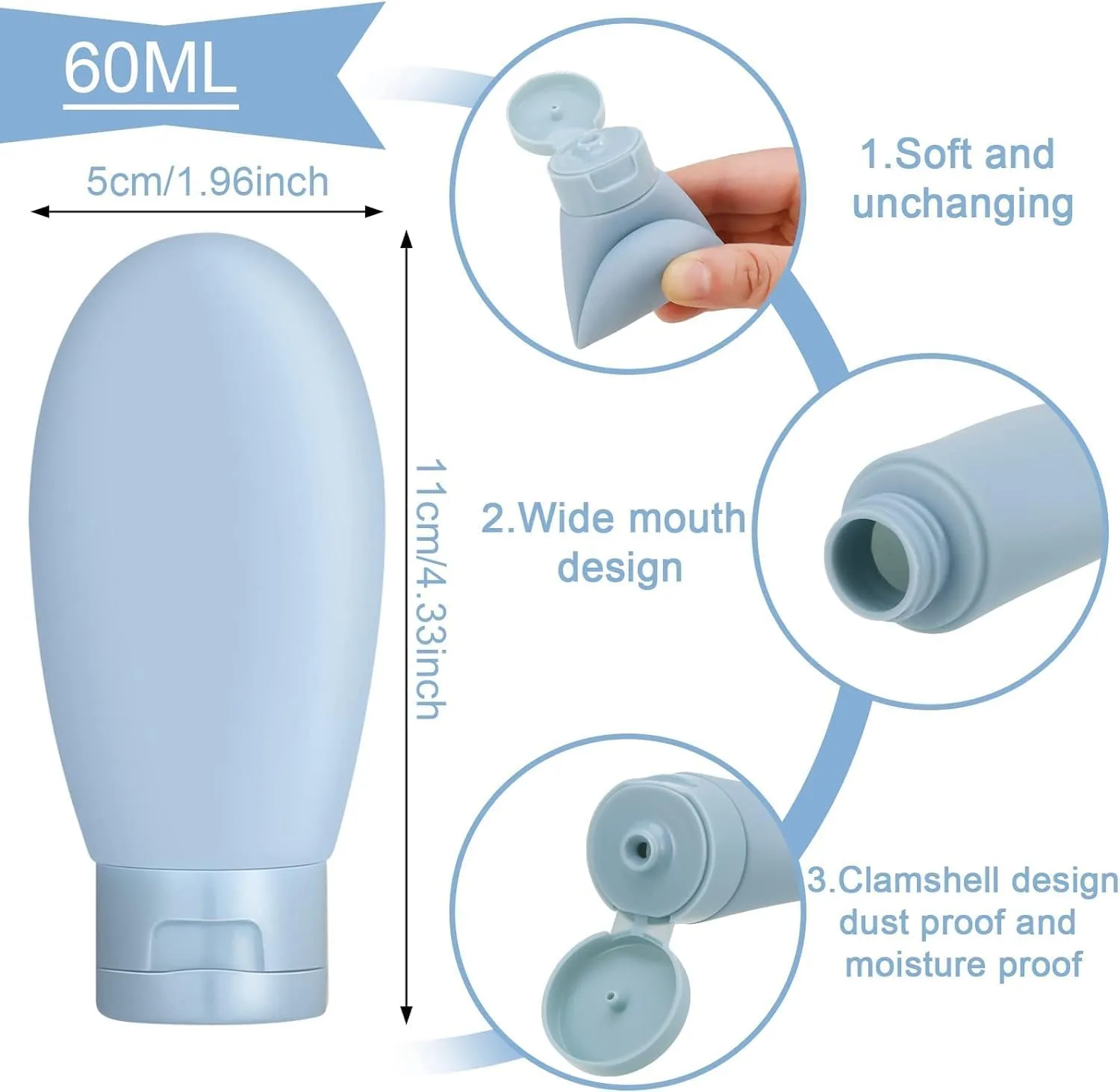 In-Depth Review: best travel size shampoo bottles - Nibbler Pack of 3 Travel Bottle Kit for Toiletries, Leak Proof Travel Size Bottles, Travel Contain 8 Nibbler Pack of 3 Travel Bo - view 7