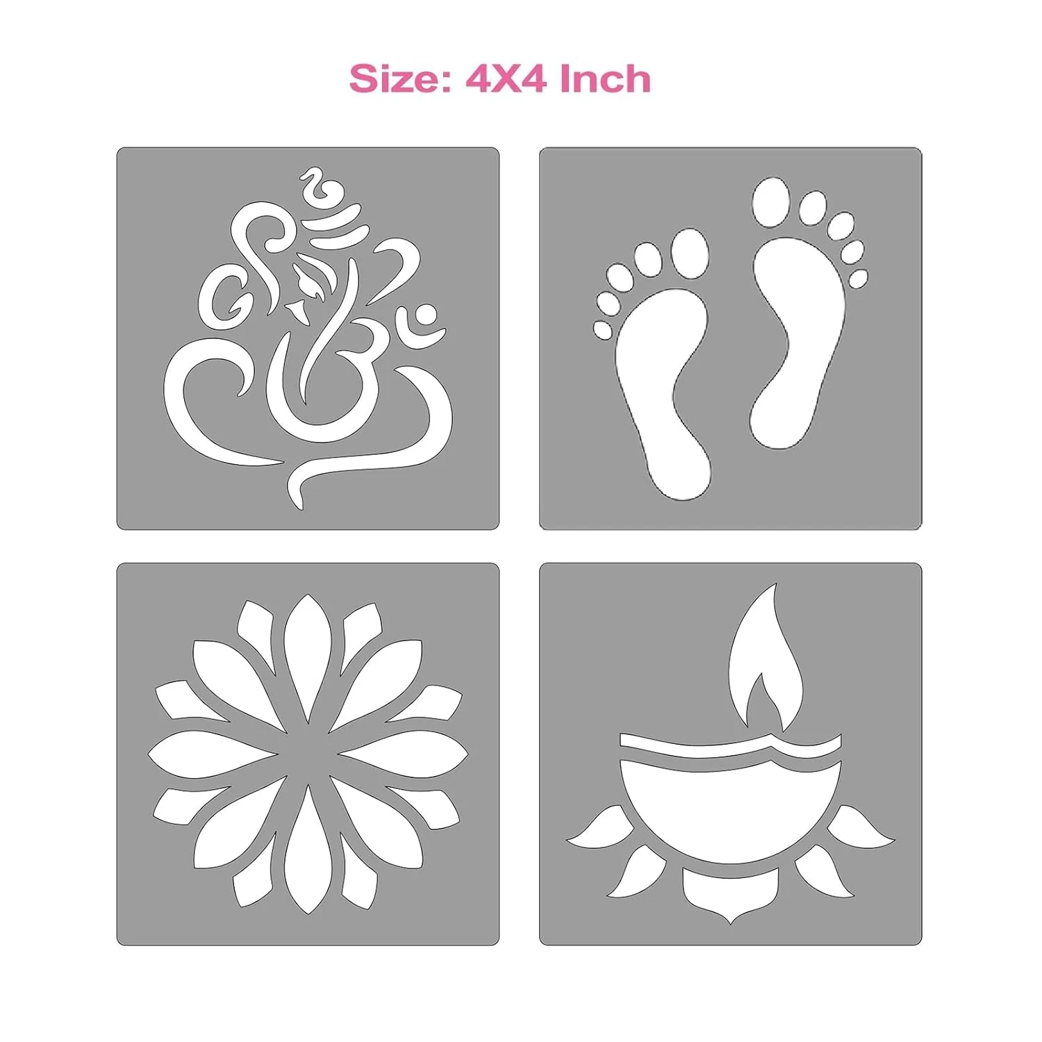 In-Depth Review: best rangoli stencils - Ascension 10 Rangoli Powder Colors Bottles 4 Stencils and 2 Fillers Design Creativity Diwali Decoration Item 6 Ascension 10 Rangoli Powder C - view 5