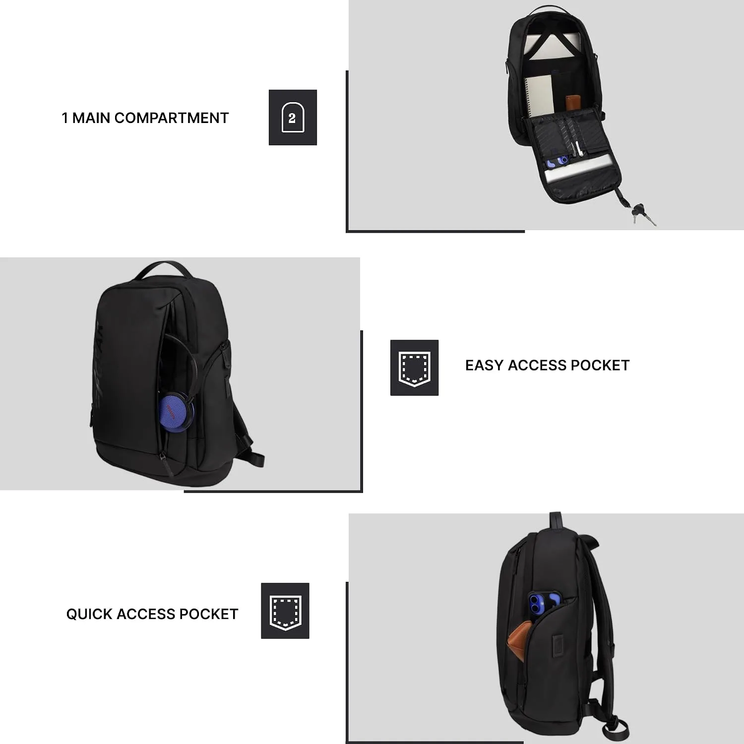 In-Depth Review: best travel camera bag - F Gear Bellagio Grey 20L Laptop Backpack|Securely Fits Laptop Up to 17-Inch Laptop|USB & Type-C Chargin 6 F Gear Bellagio Grey - view 5