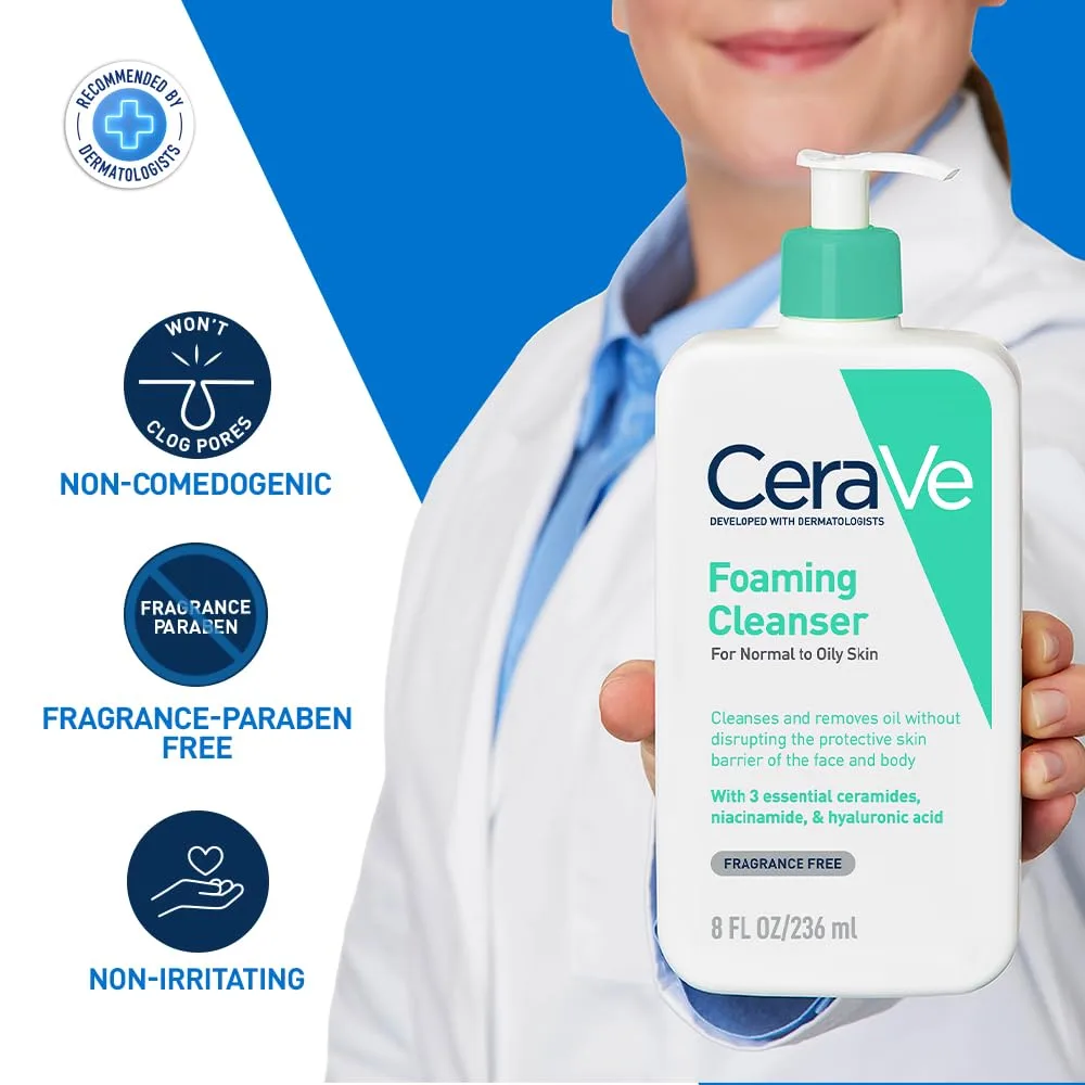 In-Depth Review: best face wash men - CeraVe Foaming Cleanser For Normal To Oily Skin (88ml) – Dermatologist-Developed Facewash | Non-Comedogeni 8 best face wash men view 6