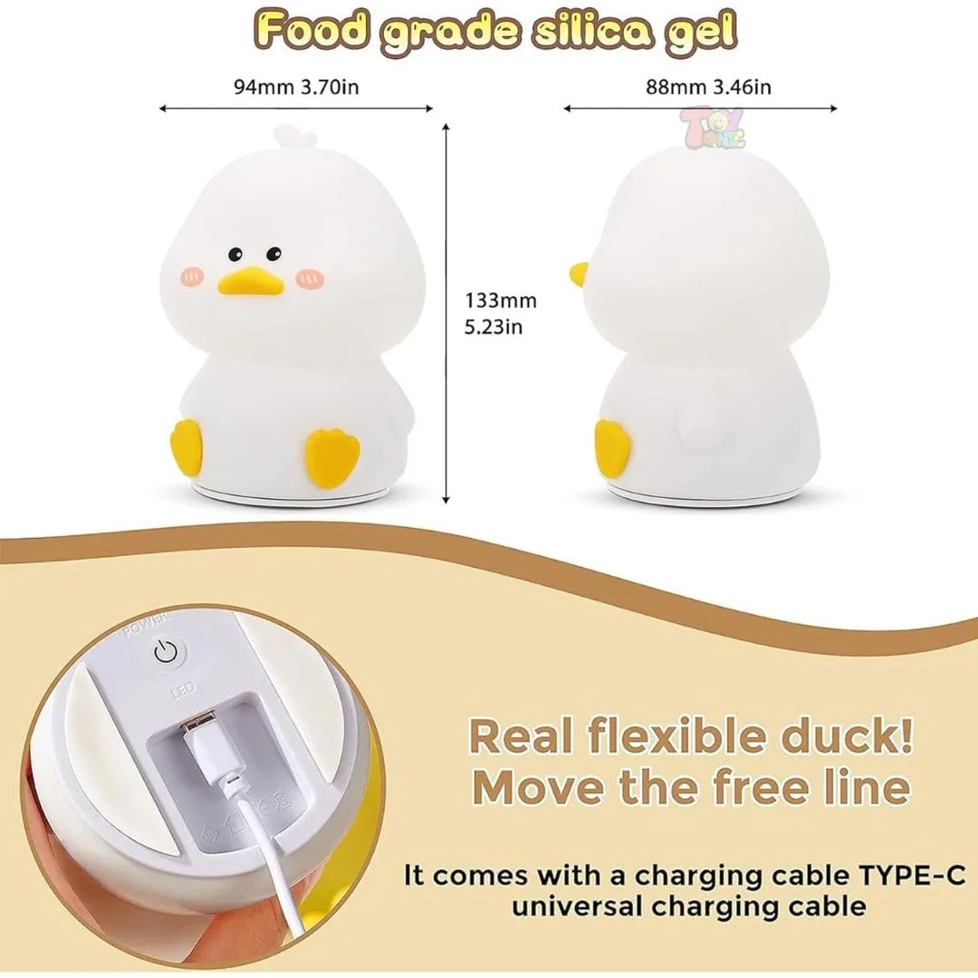In-Depth Review: best baby night lamp - TOYTONIC Silicone Duck Night Light for Kids – Rechargeable Touch Led Lamp | Color Changing, Soft Bedside Lig 3 TOYTONIC Silicone Duck Night - view 2