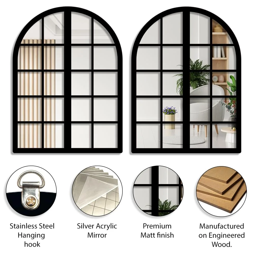 In-Depth Review: best mirror wall decor - Sehaz Artworks Mirror Jharokha Wall Decor Items for Living Room – 40×30 CM | | best mirror wall d 3 Sehaz Artworks Mirror Jha - view 2