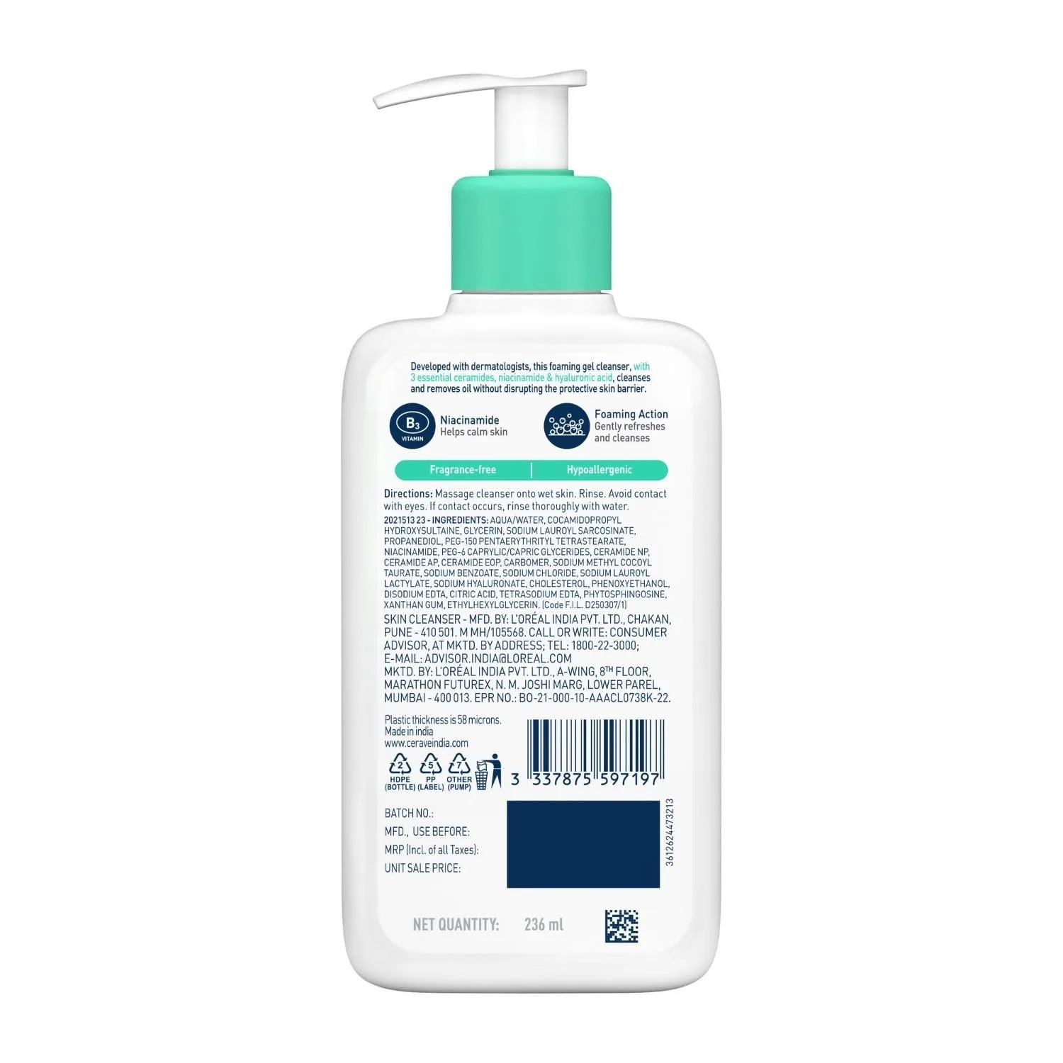 In-Depth Review: best face wash men - CeraVe Foaming Cleanser For Normal To Oily Skin (88ml) – Dermatologist-Developed Facewash | Non-Comedogeni 13 best face wash men view 11