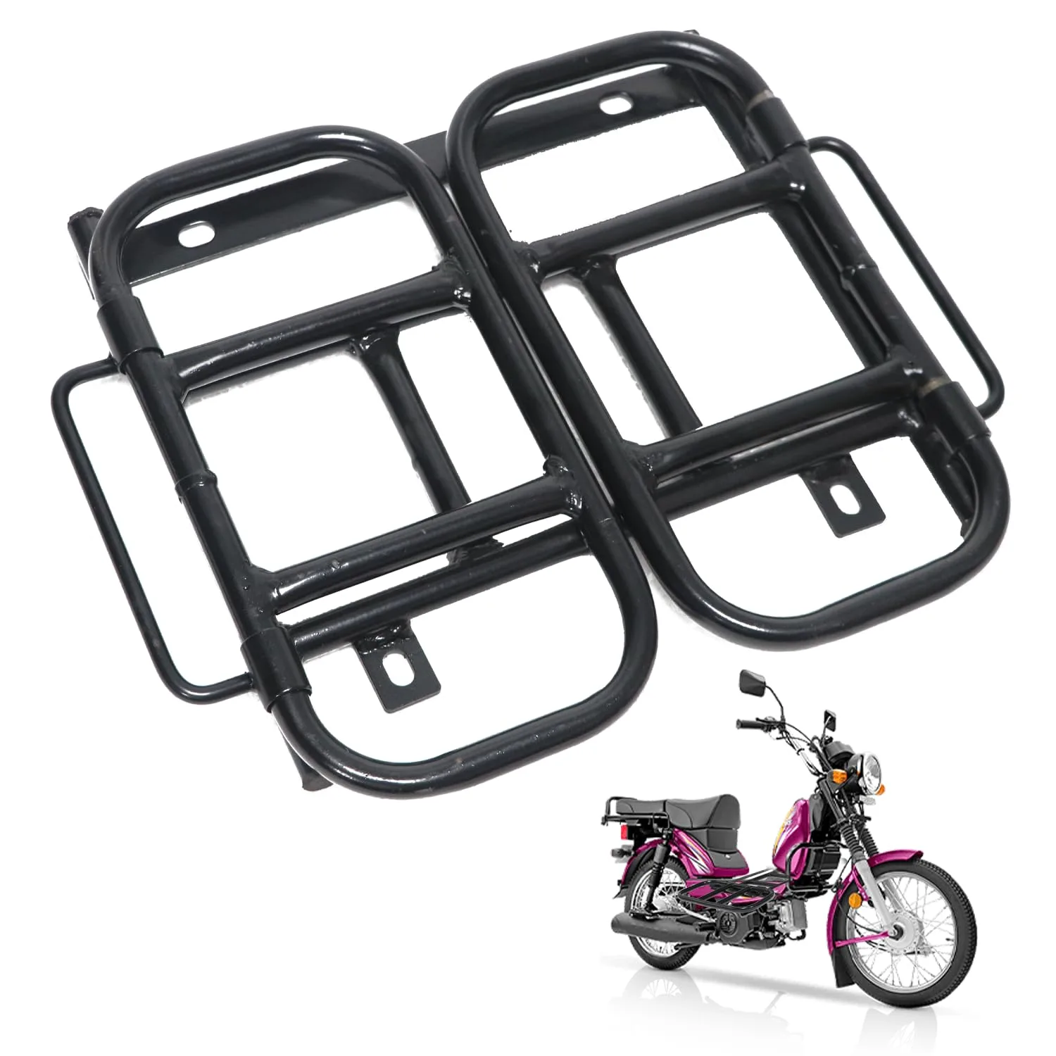 In-Depth Review: best bike luggage carrier - TVS Side Saddle Stay for XL 100 |Butterfly/Bag Mounting Heavy Duty Metal Compact Carrier|180� Opening F 6 TVS Side Saddle Stay fo - view 5