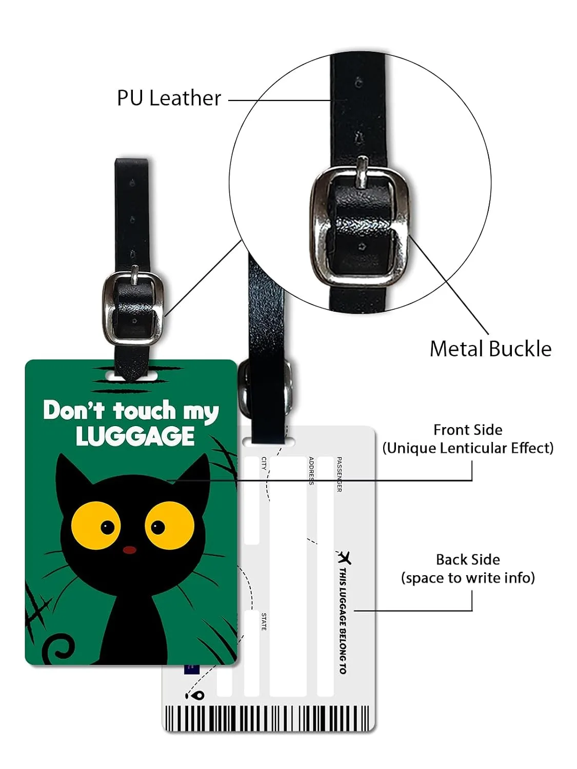 In-Depth Review: best luggage tag set - 3D Lenticular Luggage Tag Set of 2 | World Famous Stamp Sticker + Paper Plane Quote | Luggage/Bag/Travel ID La 8 3D Lenticular Luggage - view 7