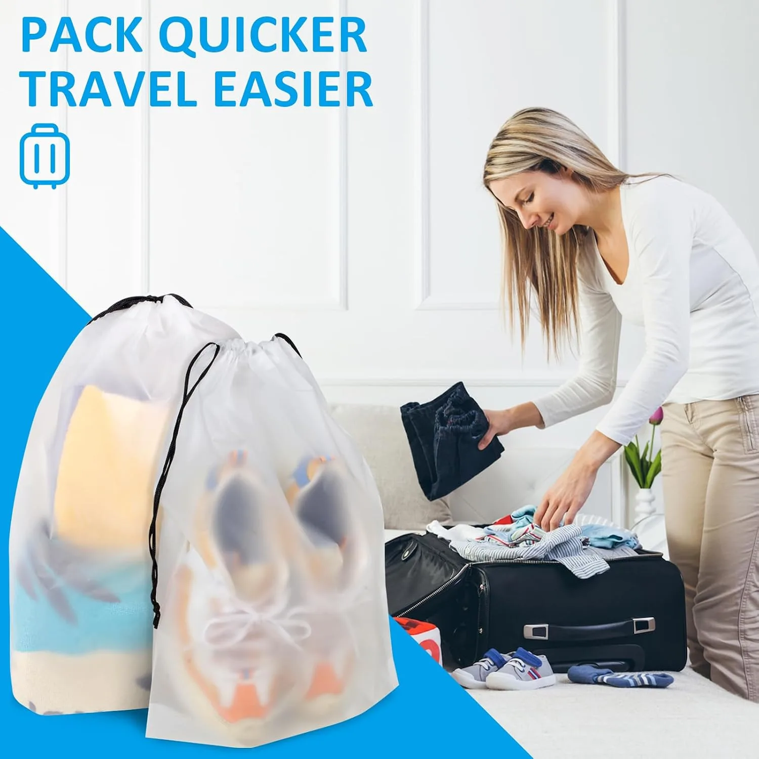 In-Depth Review: Shoe Bags for Travel, Drawstring Packing Bags, Dustproof Portable Storage Bag for Men and Women, Clear, Large, 10 Pack | | best trave 8 Shoe Bags for Travel, Drawstring Packing Bags, Dustproof Portable Storage Bag for Men and Women, Clear, Large, 10 Pack | | best travel shoe bag view 6