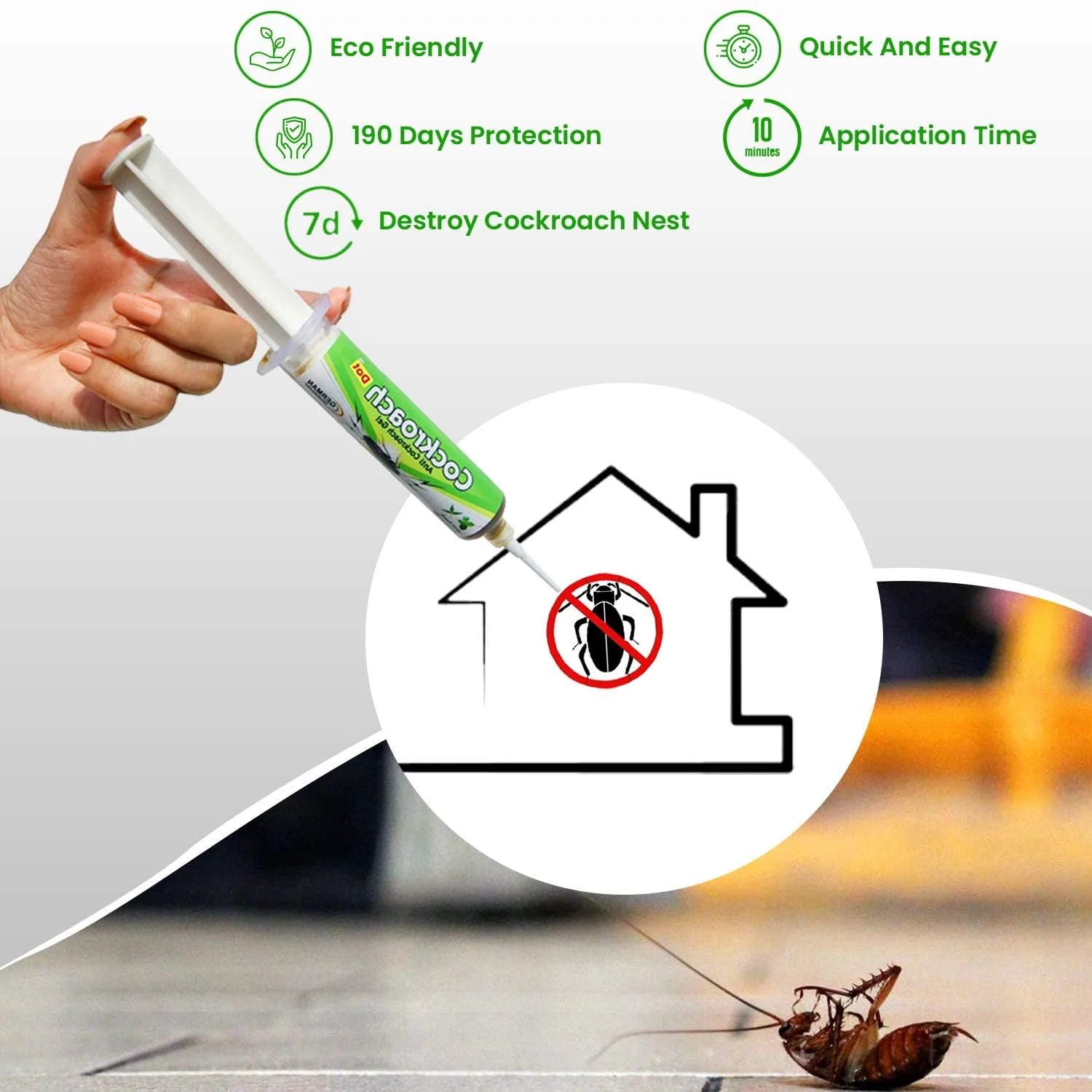 In-Depth Review: best cockroach gel - Cockroach Dot | Anti Cockroach gel with Neem extract(40gram) | Roach control | gel Bait with Easy to Use Injecti 3 Cockroach Dot | Anti gel wit - view 2