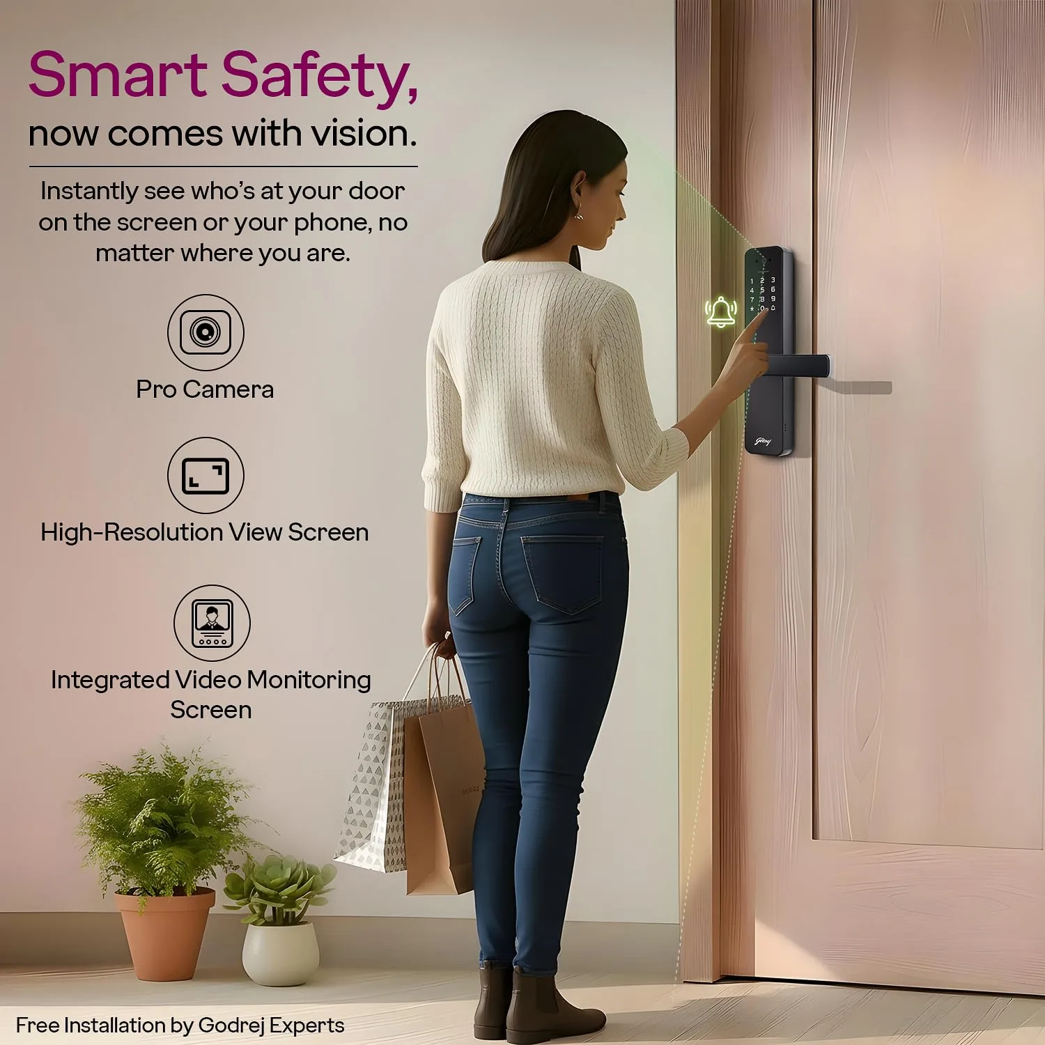 In-Depth Review: best door lock digital - Godrej Smart Lock | Neo Pro View Digital Lock for Wooden Doors with Camera, View Screen, Wi-fi | Mobile App 3 best door lock digital view 1