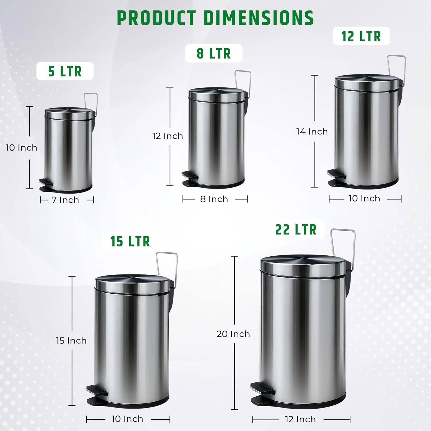 best trash can kitchen - Robustt Dustbin with Pedal – 8 Robustt Dustbin with Pedal - view 8
