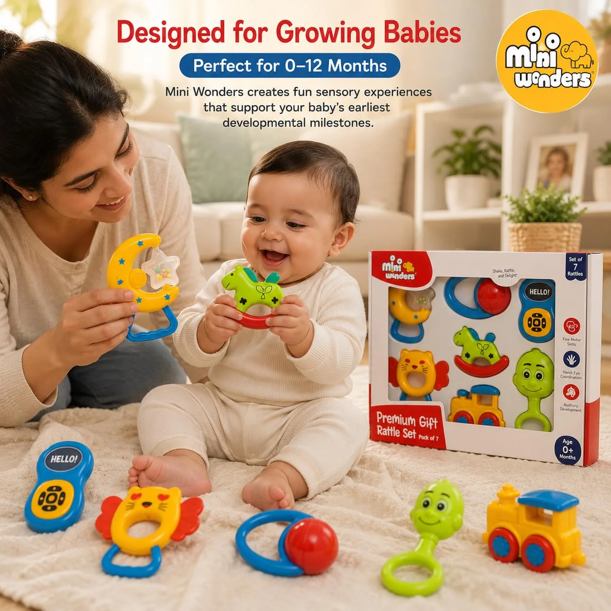 best newborn baby essentials - Mini Wonders Baby Rattle Set 3 Mini Wonders Baby Rattle - view 3