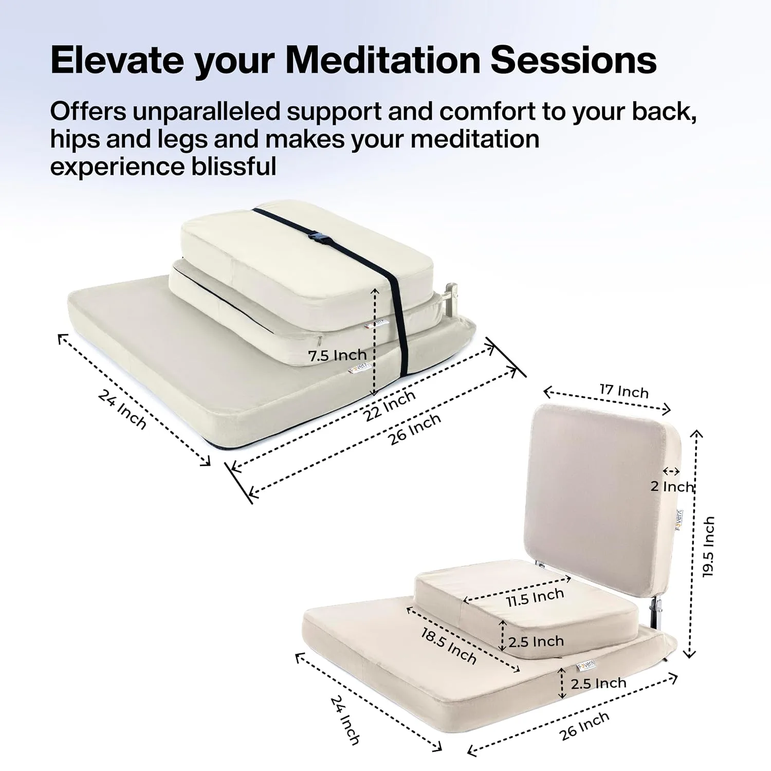 In-Depth Review: best meditation cushion - FOVERA Meditation Chair | 2 Years Warranty | Large Foldable Floor Chair with Back Support for Relaxing, Yog 3 FOVERA Meditation Chair | - view 2