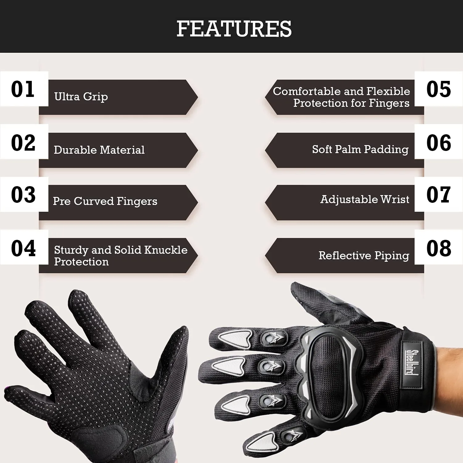 In-Depth Review: best bike gloves riding - Steelbird Full Finger Bike Riding Gloves with Touch Screen Sensitivity at Thumb and Index Finger, Protectiv 9 best bike gloves riding view 7