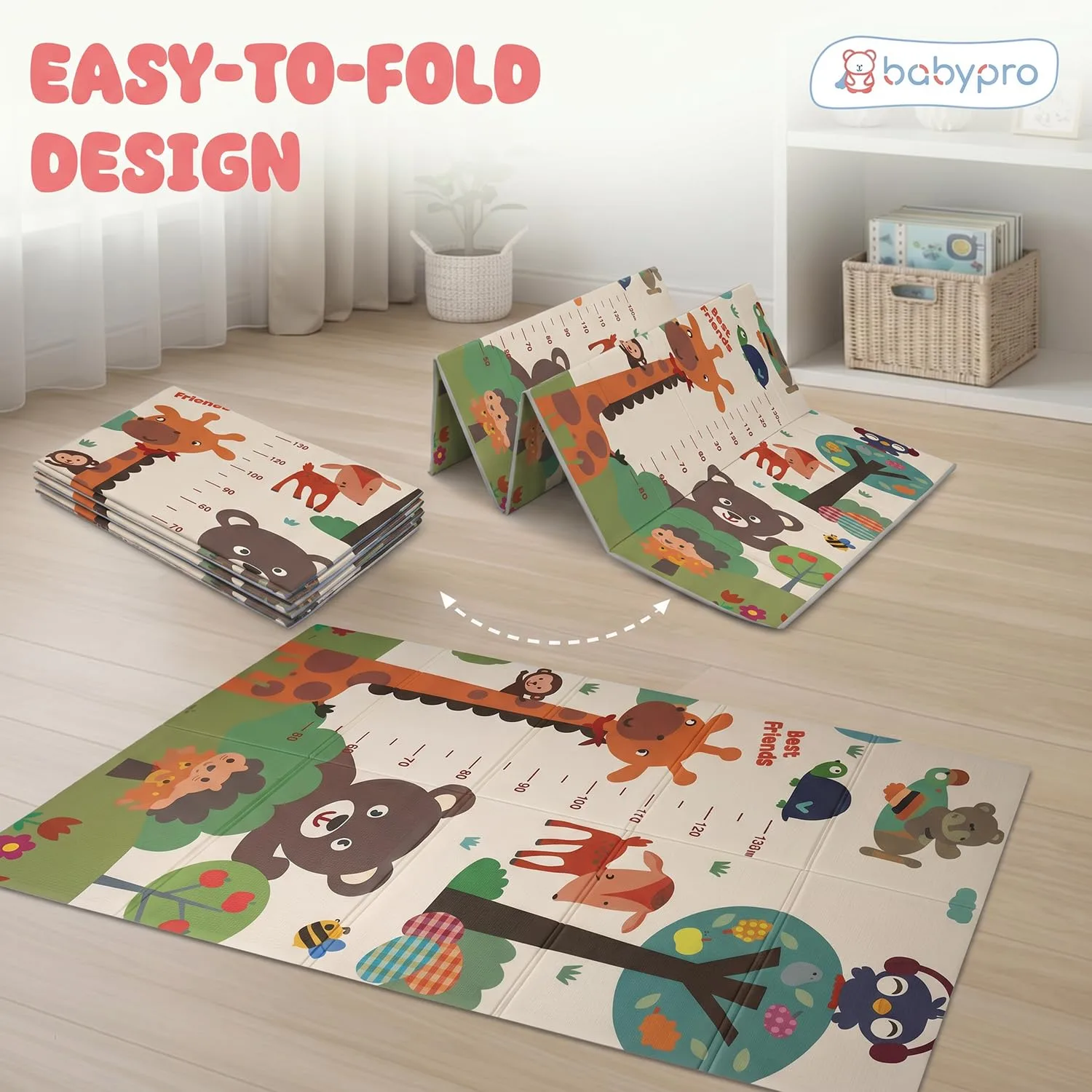 In-Depth Review: best baby playmat foam - BabyPro 5mm Reversible Baby Playmat, 6 x 5 ft Foldable Mat, Growing Tails | | best baby playmat foam 5 BabyPro 5mm Reversible Baby - view 4