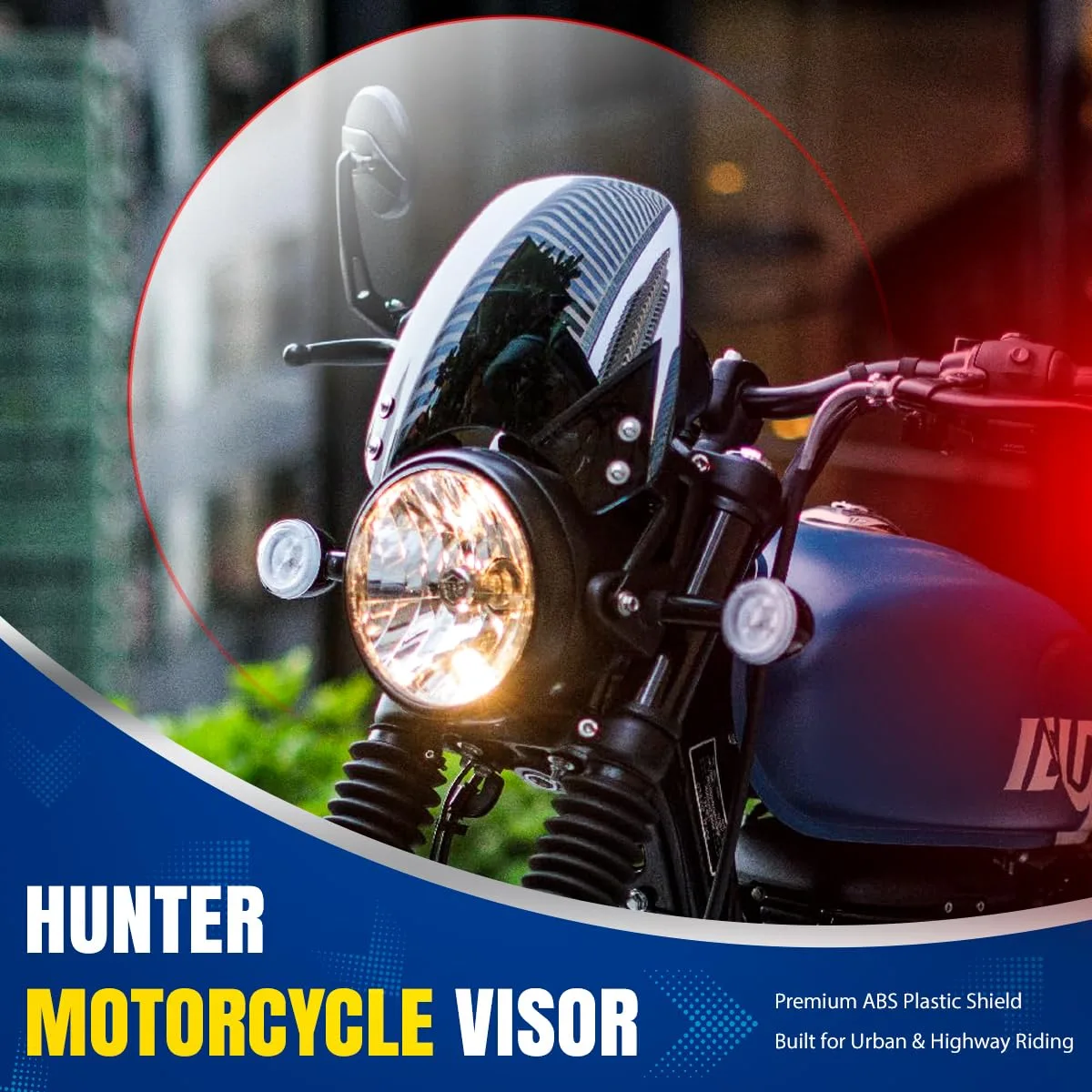 In-Depth Review: best bike windshield - OTO2EYE Hunter 350 Visor Glass | Unbreakable Headlight Bolt Visor | Windshield Protector| Wind Deflector for B 4 OTO2EYE Hunter 350 Visor Gl - view 3