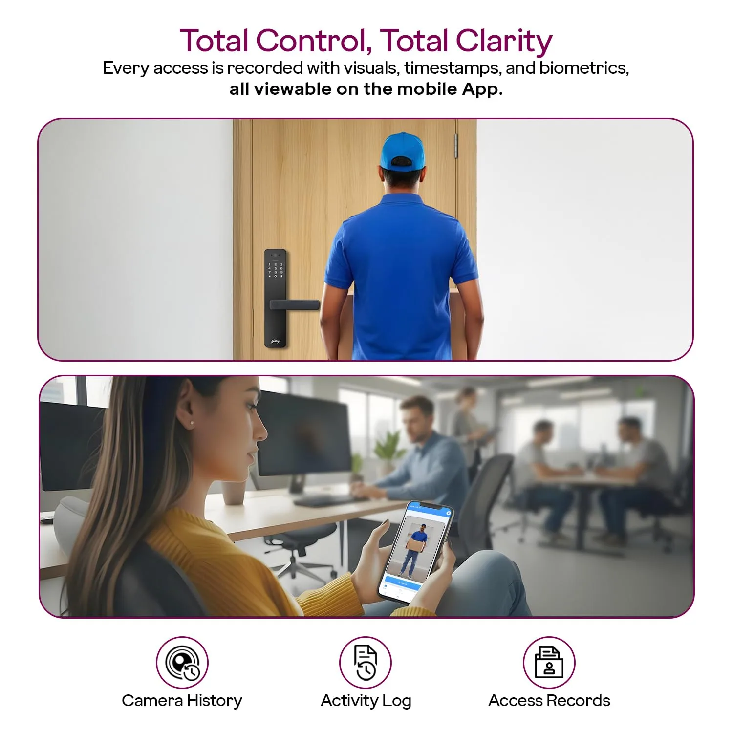 In-Depth Review: best door lock digital - Godrej Smart Lock | Neo Pro View Digital Lock for Wooden Doors with Camera, View Screen, Wi-fi | Mobile App 5 best door lock digital view 3