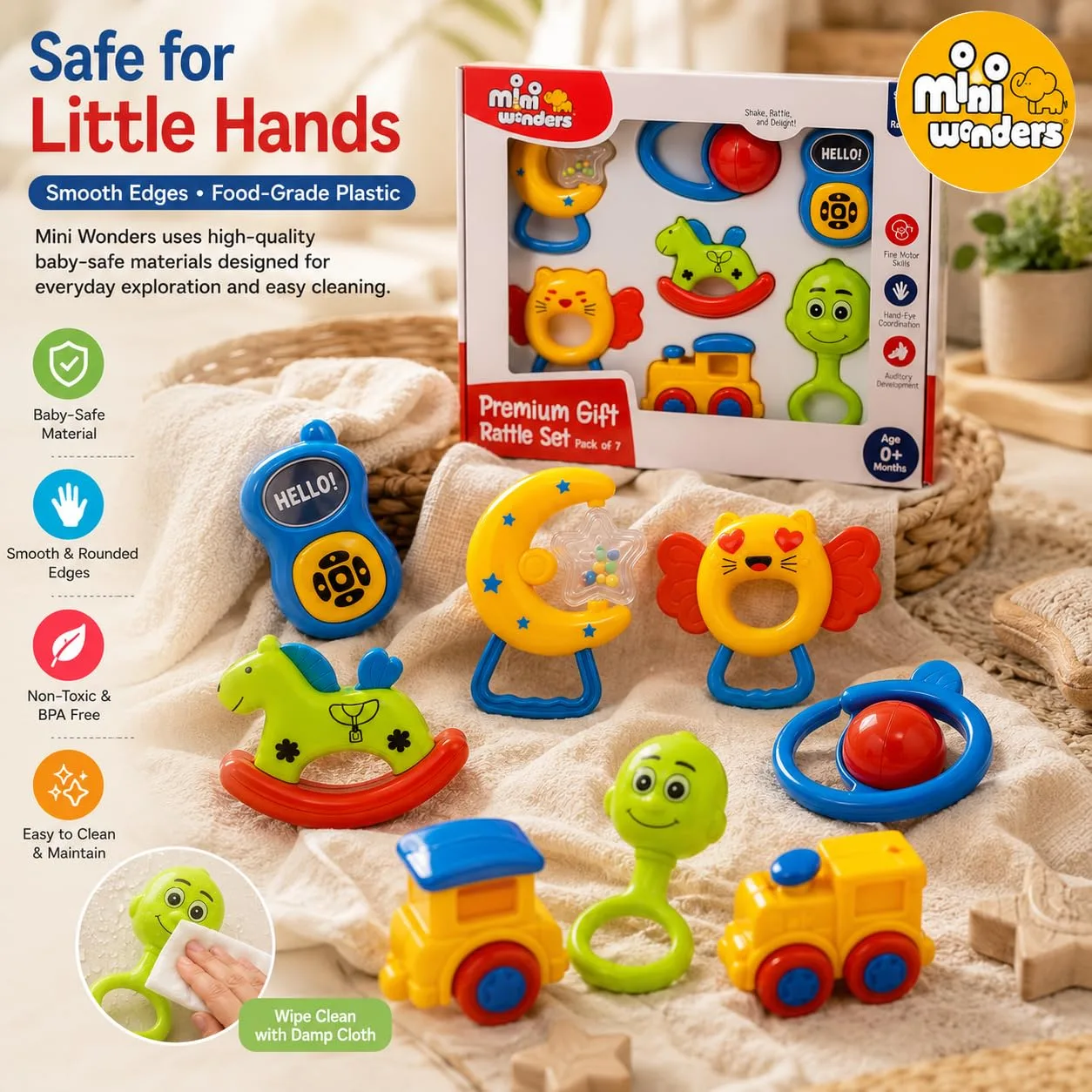 best newborn baby essentials - Mini Wonders Baby Rattle Set 7 Mini Wonders Baby Rattle - view 7