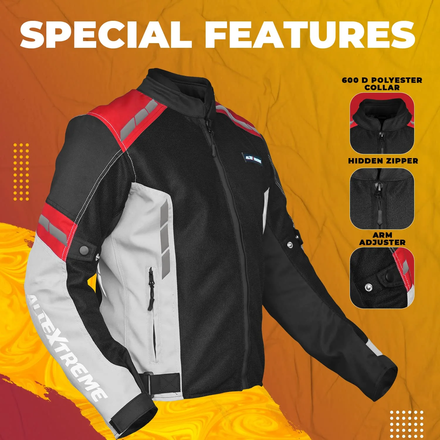 In-Depth Review: best bike riding jacket - Allextreme TURBO Bike Riding Jacket Mesh Fabric Racer Motorcycle with Back Elbows Shoulders Protection and 5 Allextreme TURBO Bike Riding J - view 4