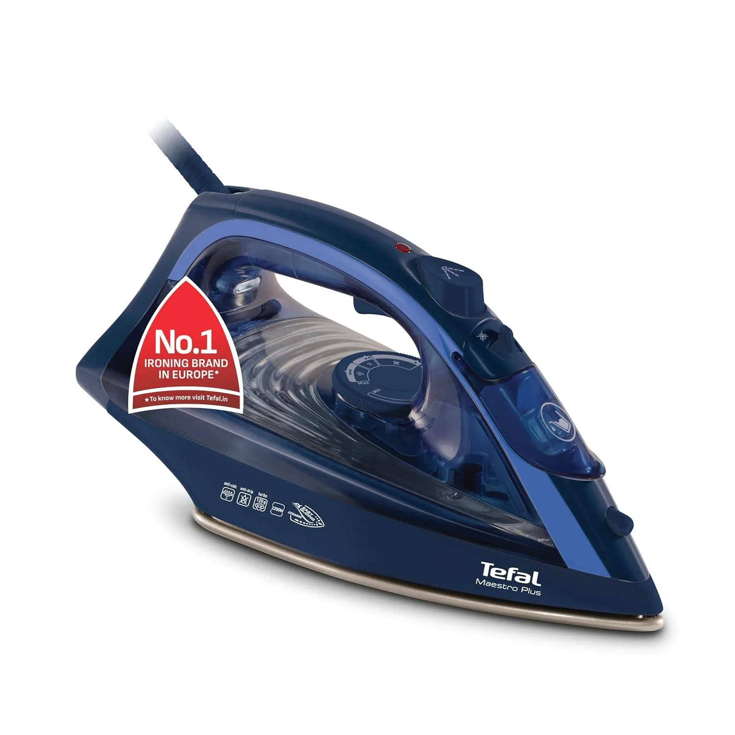 In-Depth Review: best travel iron compact - Tefal Maestro Plus Steam Iron | No.1 Ironing Brand in Europe | 2200W | XL Ceramic Soleplate | Anti-Calc | 2 best travel iron compact