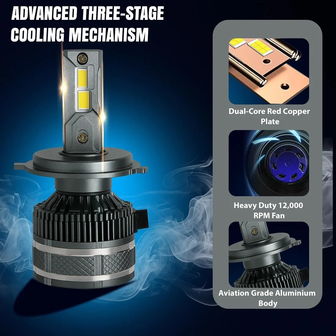 In-Depth Review: best car led headlight - OTO2EYE Super Bright H4 LED Car Headlight Bulbs Hi & Lo Beam 15000LM 6500K, 150W, LED Headlight Auto Co 4 OTO2EYE Super Bright H4 LED - view 3