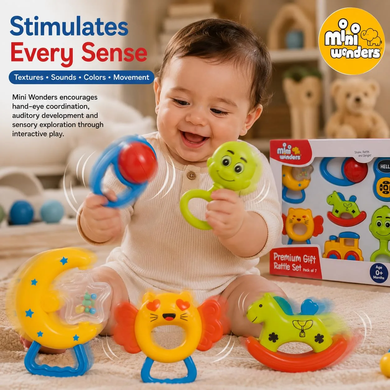 best newborn baby essentials - Mini Wonders Baby Rattle Set 5 Mini Wonders Baby Rattle - view 5