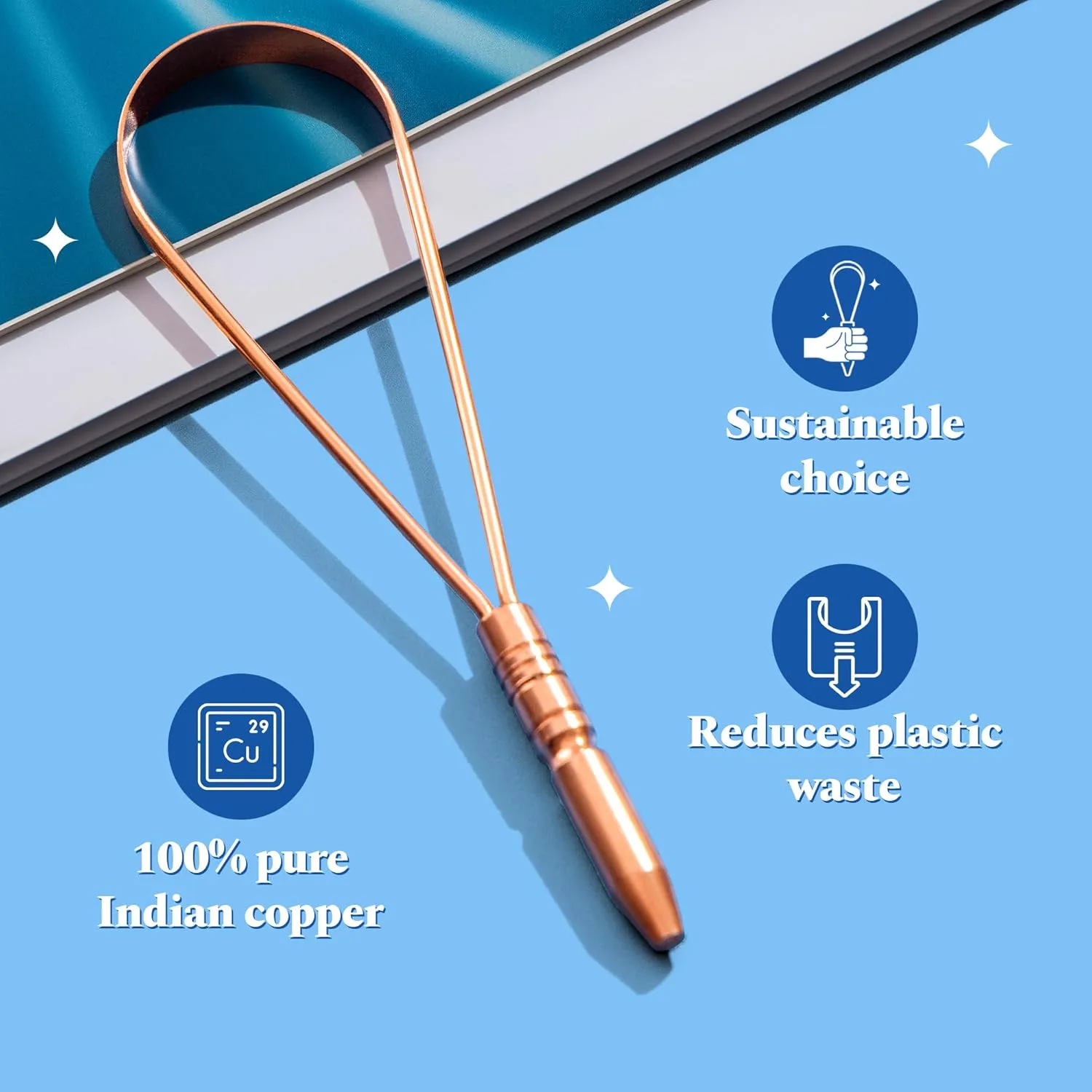 In-Depth Review: best tongue cleaner - Perfora Copper Tongue Cleaner for Men and Women | For Fresh Breath & Bacteria Removal | Improved Taste Sen 4 Perfora Copper Tongue Clean - view 3