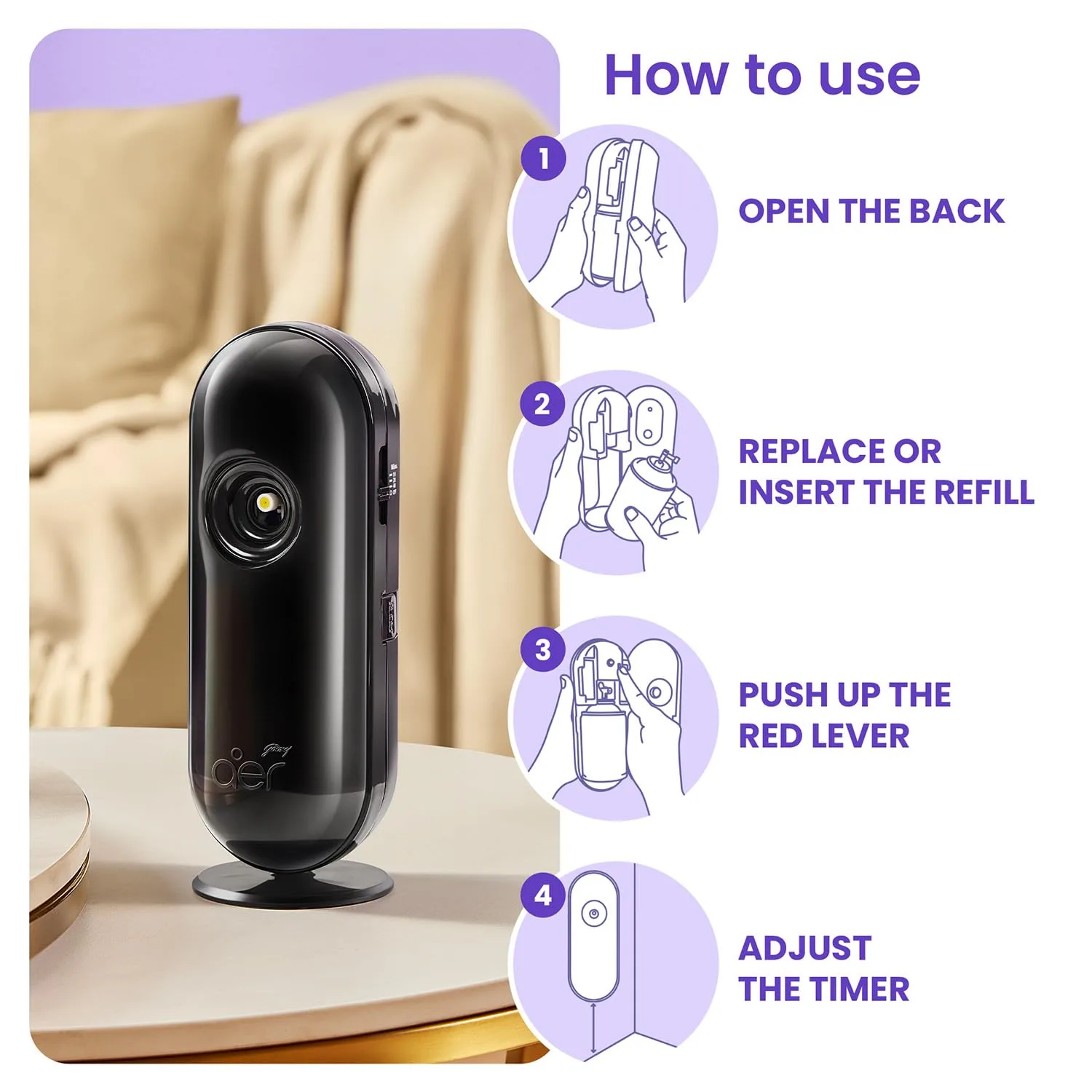 In-Depth Review: best room freshener spray - Godrej aer Matic Kit (Machine + 1 Refill) – Automatic Room Fresheners with Flexi Control Spray | La 7 Godrej aer Matic Kit (Mach - view 6