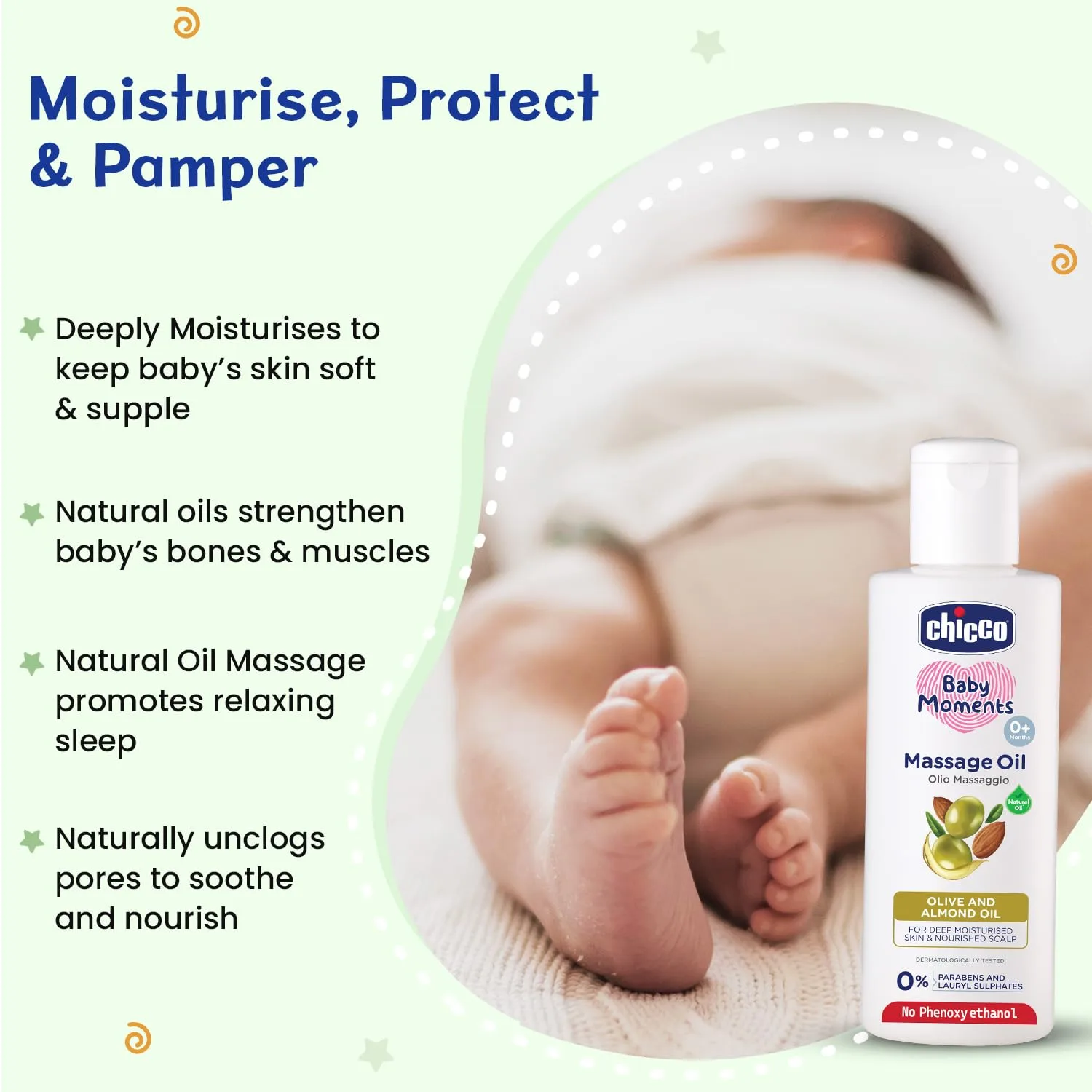 In-Depth Review: best baby oil massage - Chicco Baby Moments Massage Oil, New Advanced Non-sticky & Moisturizing Formula, Suitable for Baby’s S 5 Chicco Baby Moments Massag - view 4
