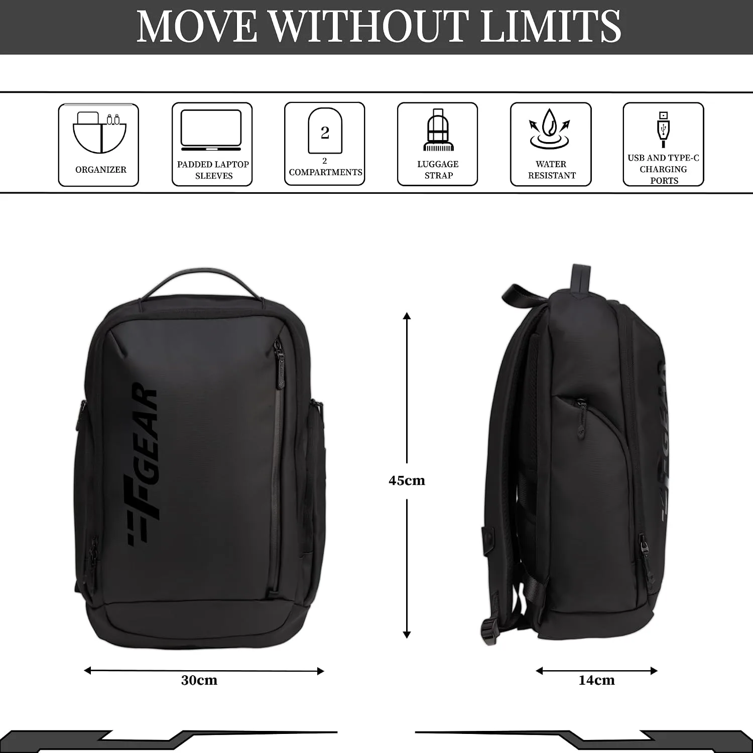 In-Depth Review: best travel camera bag - F Gear Bellagio Grey 20L Laptop Backpack|Securely Fits Laptop Up to 17-Inch Laptop|USB & Type-C Chargin 3 F Gear Bellagio Grey - view 2