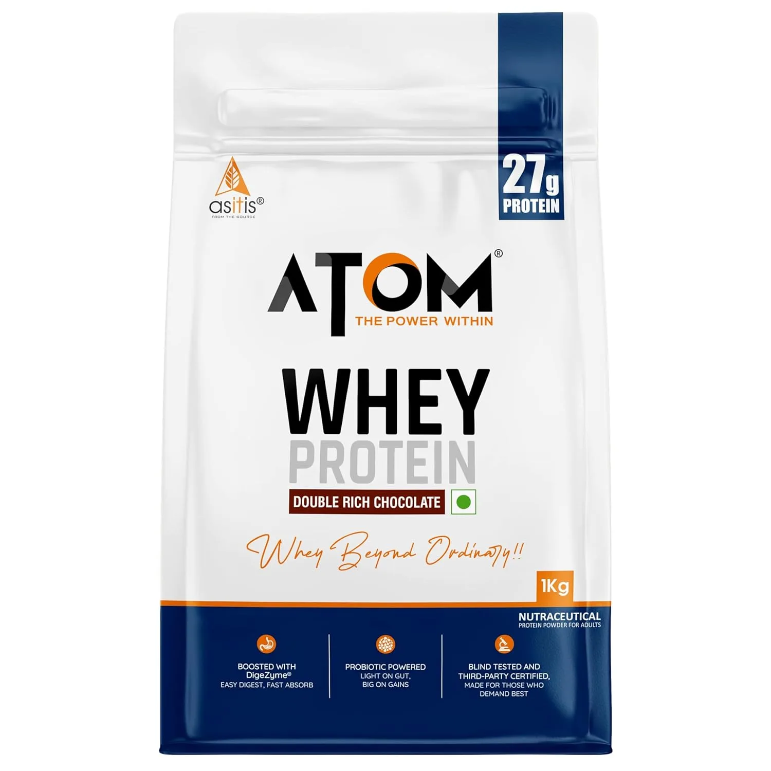 In-Depth Review: best whey protein for beginners - AS-IT-IS Nutrition ATOM Whey Protein 1kg | 27g protein | Isolate & Concentrate | Double Rich C 1 best whey protein for beginners