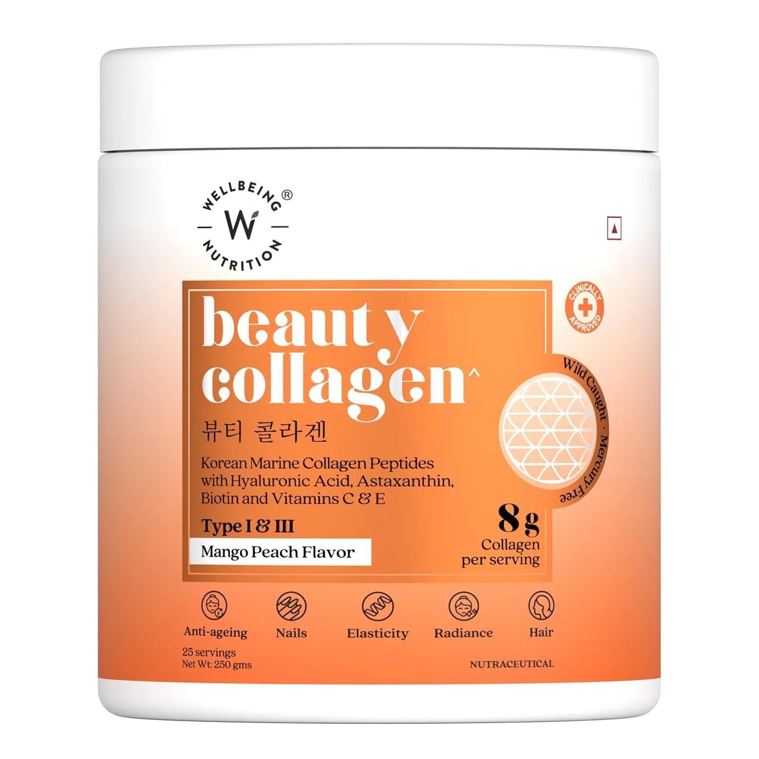 In-Depth Review: best collagen supplement india - Wellbeing Nutrition Korean Beauty Marine Collagen Skin Radiance Peptides 8g | Biotin, Vitamin C, E, 2 Wellbeing Nutrition Korean Beauty Marine Collagen Skin Radiance Peptides 8g | Biotin, Vitamin C, E, Hyaluronic, Astaxanthin | Clinically Proven Healthy Skin, Hair & Nails | Mango Peach powder, 250gms | | best collagen supplement india
