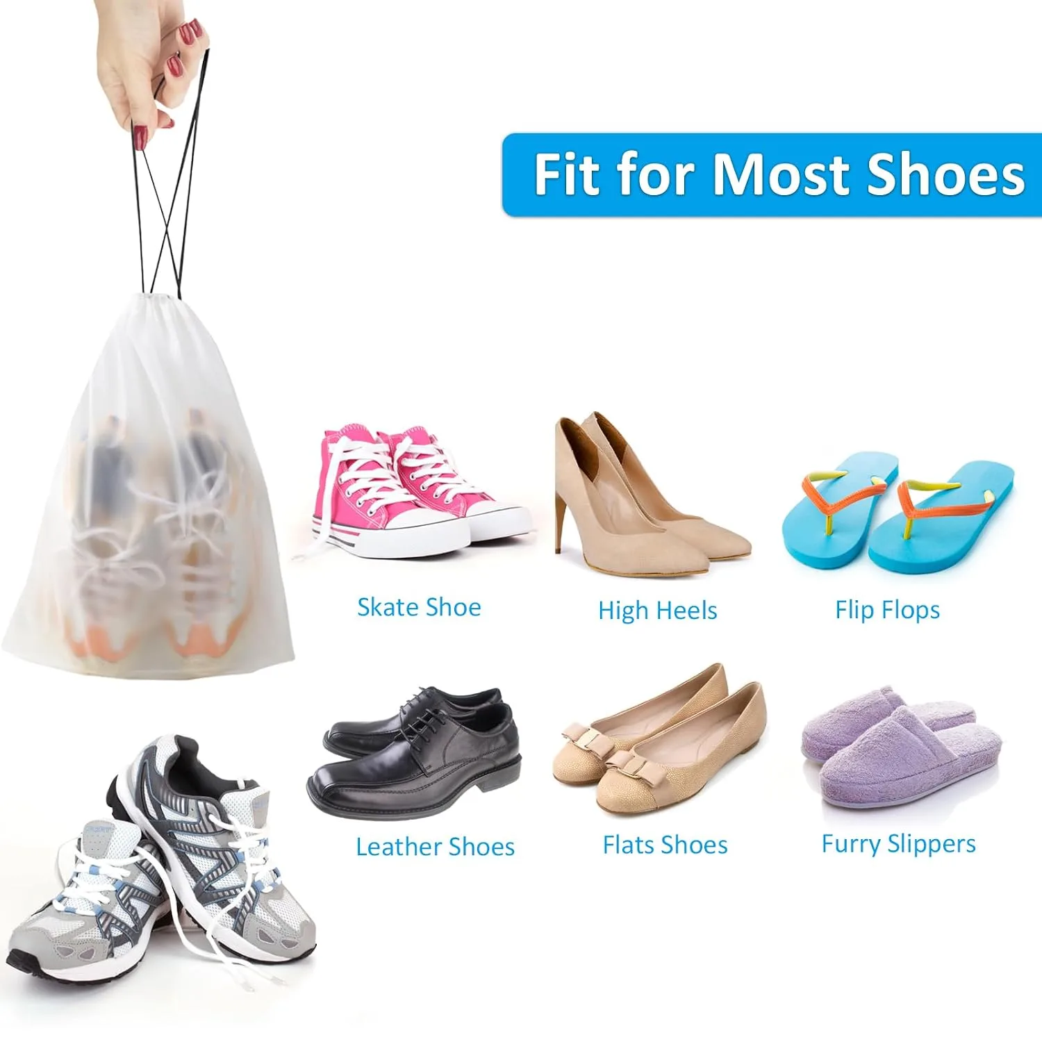 In-Depth Review: Shoe Bags for Travel, Drawstring Packing Bags, Dustproof Portable Storage Bag for Men and Women, Clear, Large, 10 Pack | | best trave 6 Shoe Bags for Travel, Drawstring Packing Bags, Dustproof Portable Storage Bag for Men and Women, Clear, Large, 10 Pack | | best travel shoe bag view 4