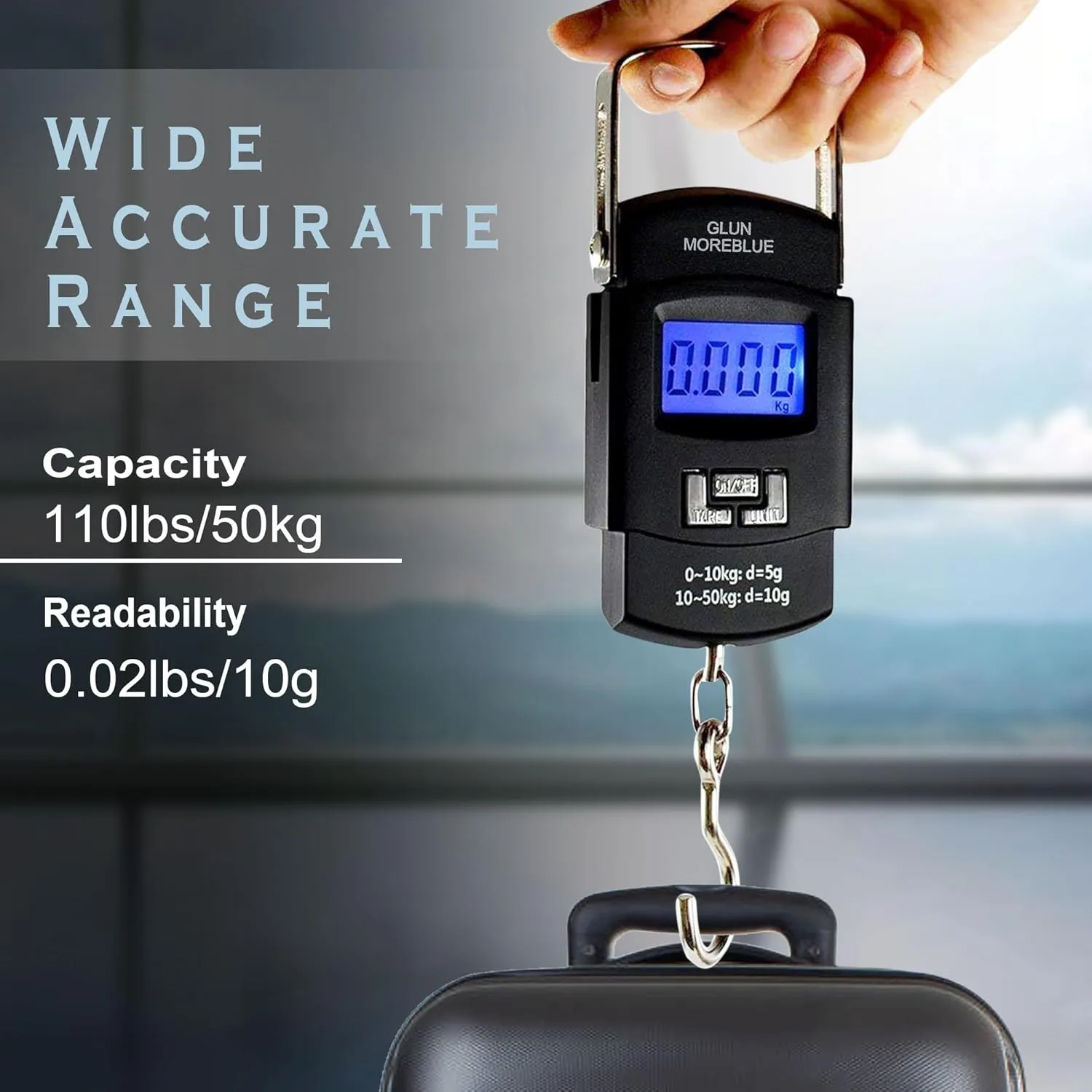 In-Depth Review: best travel weighing scale - GLUN® Electronic Portable Digital LED Screen Luggage Weighing Scale, 50 kg/110 Lb For Multi-Purpose Use 4 GLUN® Electronic Portable - view 3