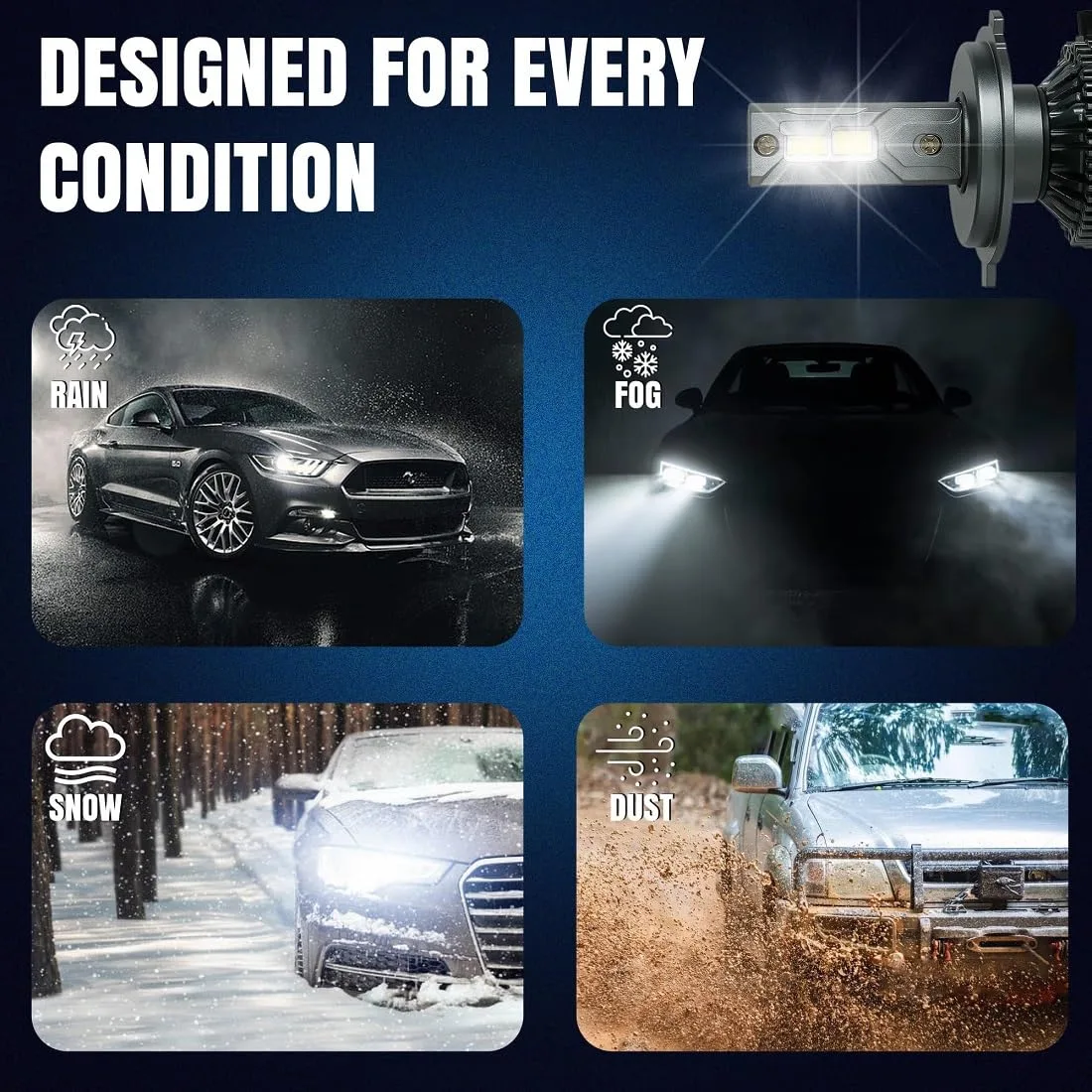 In-Depth Review: best car led headlight - OTO2EYE Super Bright H4 LED Car Headlight Bulbs Hi & Lo Beam 15000LM 6500K, 150W, LED Headlight Auto Co 7 OTO2EYE Super Bright H4 LED - view 6