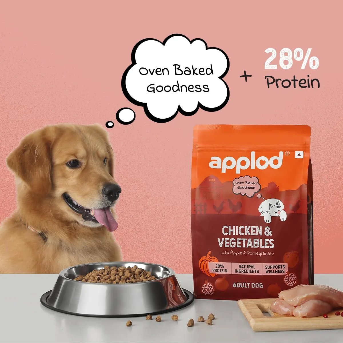 In-Depth Review: best puppy food dry - Chicken & Vegetables with Apple & Pomegranate Adult Dry Dog Food | Oven-Baked Complete Nutrition for 4 Chicken & Vegetables w - view 3