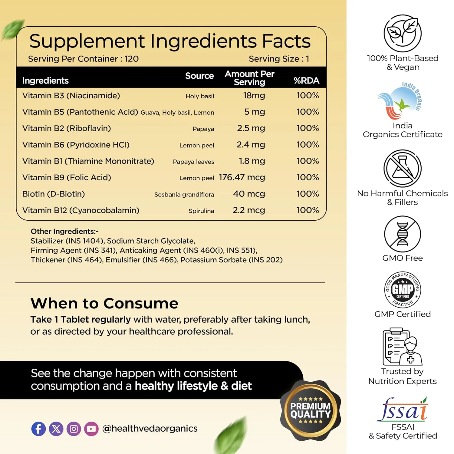 best iron tablets women - Health Veda Organics Vitamin B-Com 2 Health Veda Organics Vitam - view 2