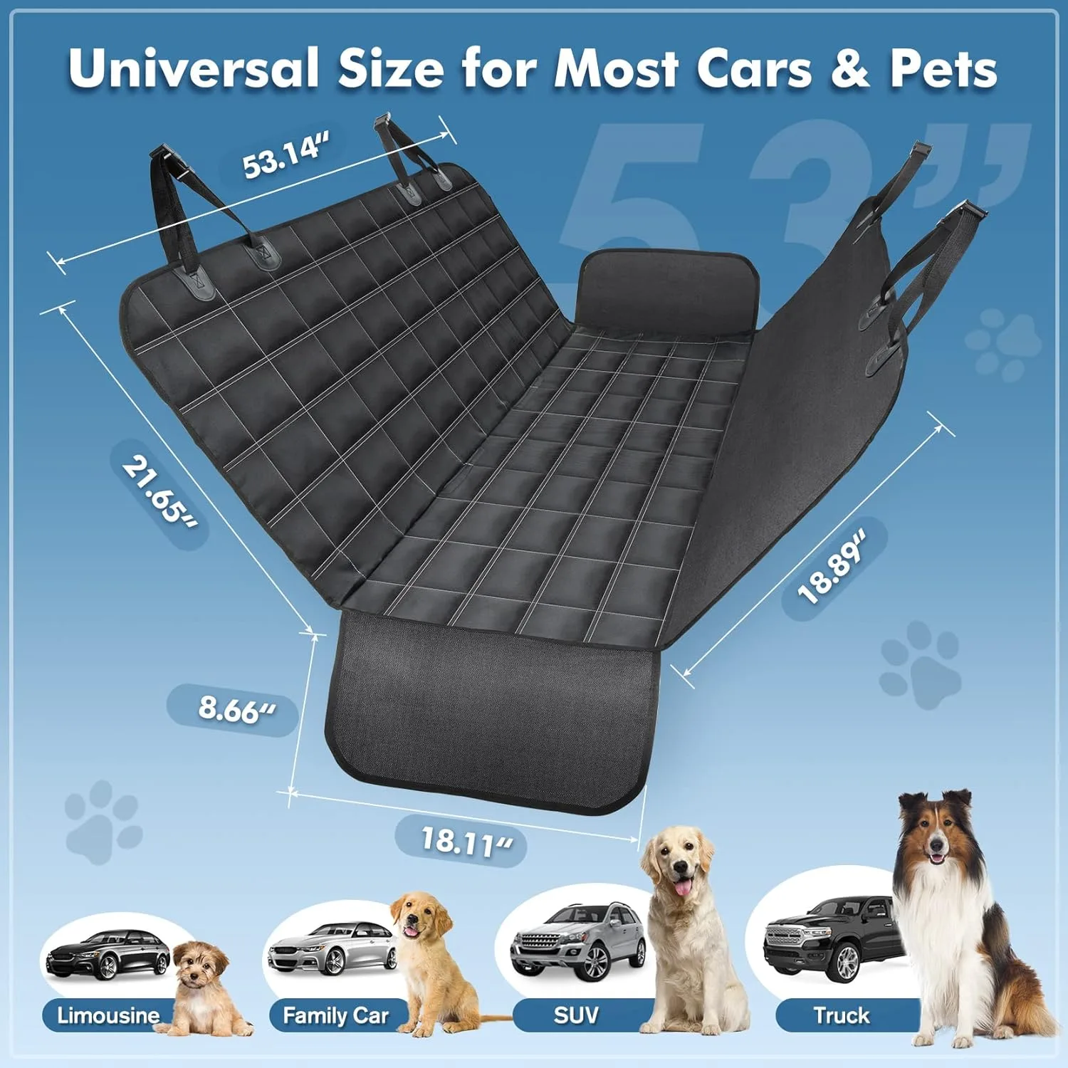 In-Depth Review: best dog car seat cover - 4-in-1Dog Car Seat Cover for Back Seat, 100% Waterproof Dog Car Seat Cover, Scratchproof&Nonslip Car H 5 4-in-1Dog Car Seat Cover for - view 4