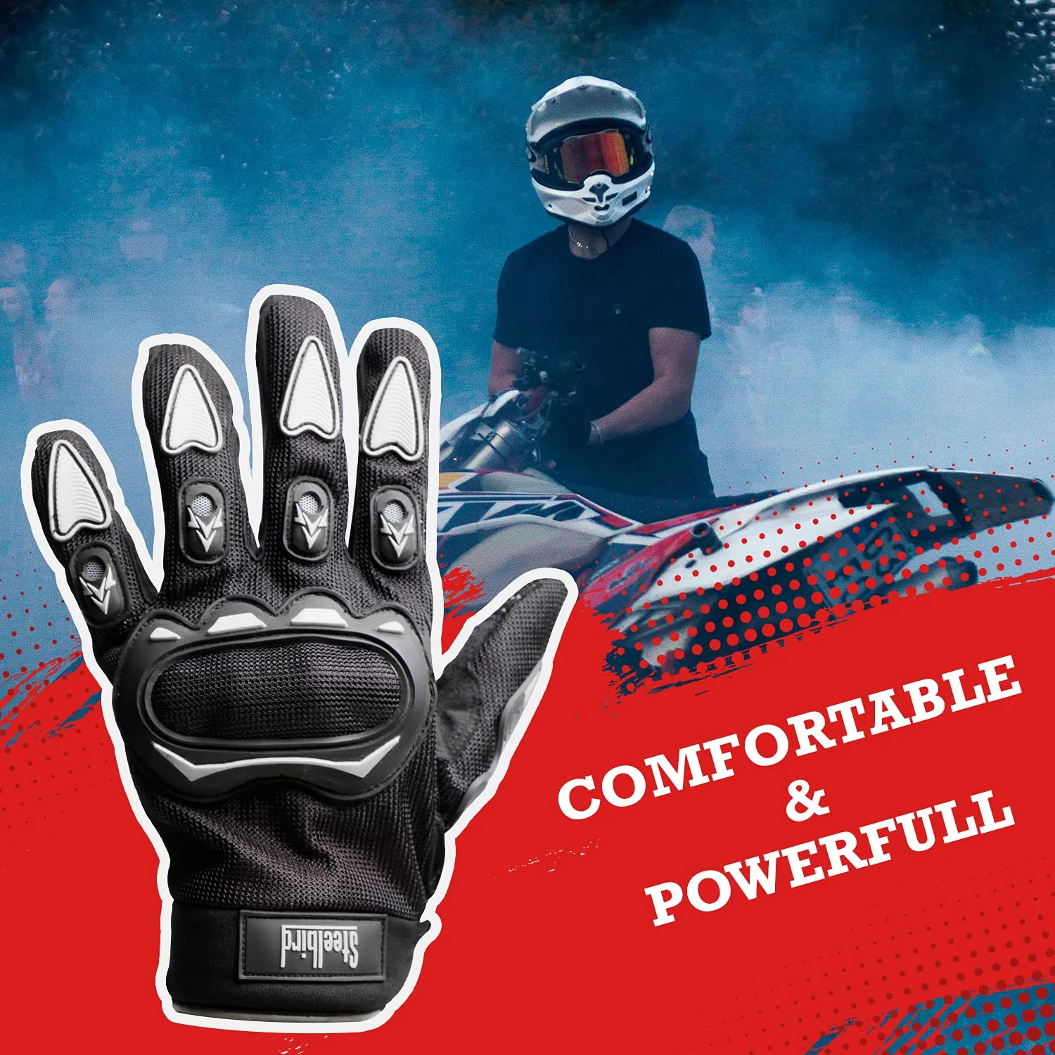 In-Depth Review: best bike gloves riding - Steelbird Full Finger Bike Riding Gloves with Touch Screen Sensitivity at Thumb and Index Finger, Protectiv 3 best bike gloves riding view 1