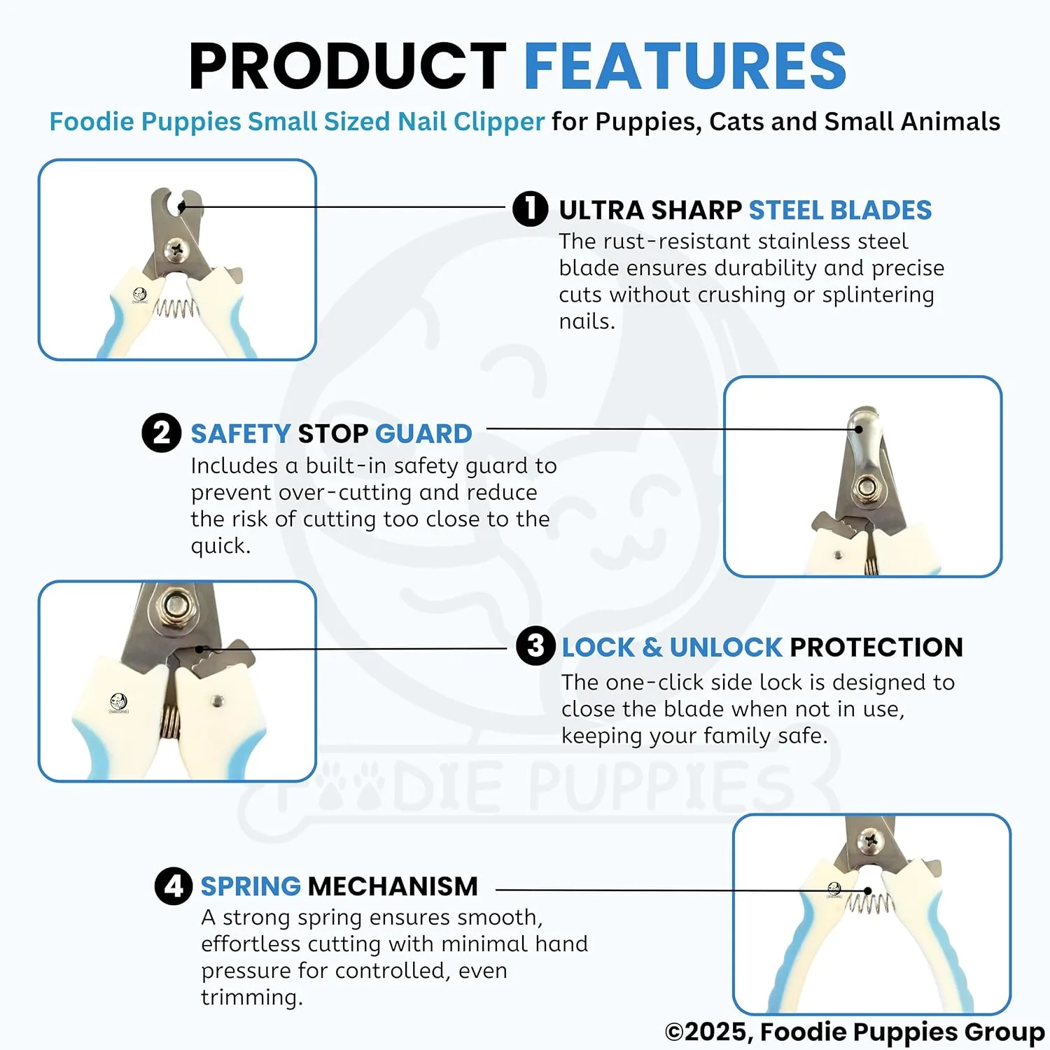 In-Depth Review: best pet nail clipper - Foodie Puppies Professional Animal Nail Cutter Clipper Trimmer Filer – (Nail Clipper – Small) for 5 Foodie Puppies Professiona - view 4