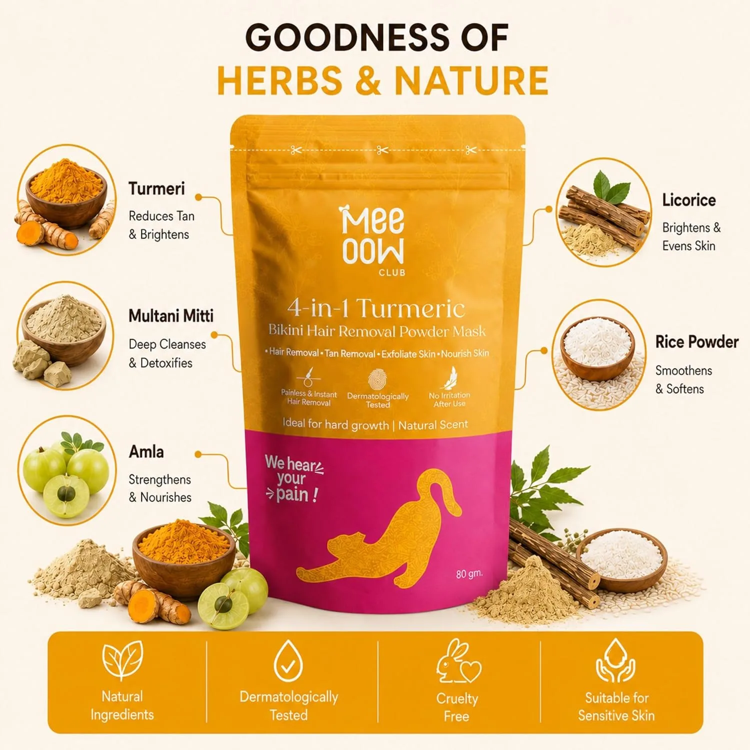 best waxing kit home - MEEOOW CLUB Turmeric Bikini Hair Remo 8 MEEOOW CLUB Turmeric Bikin - view 8