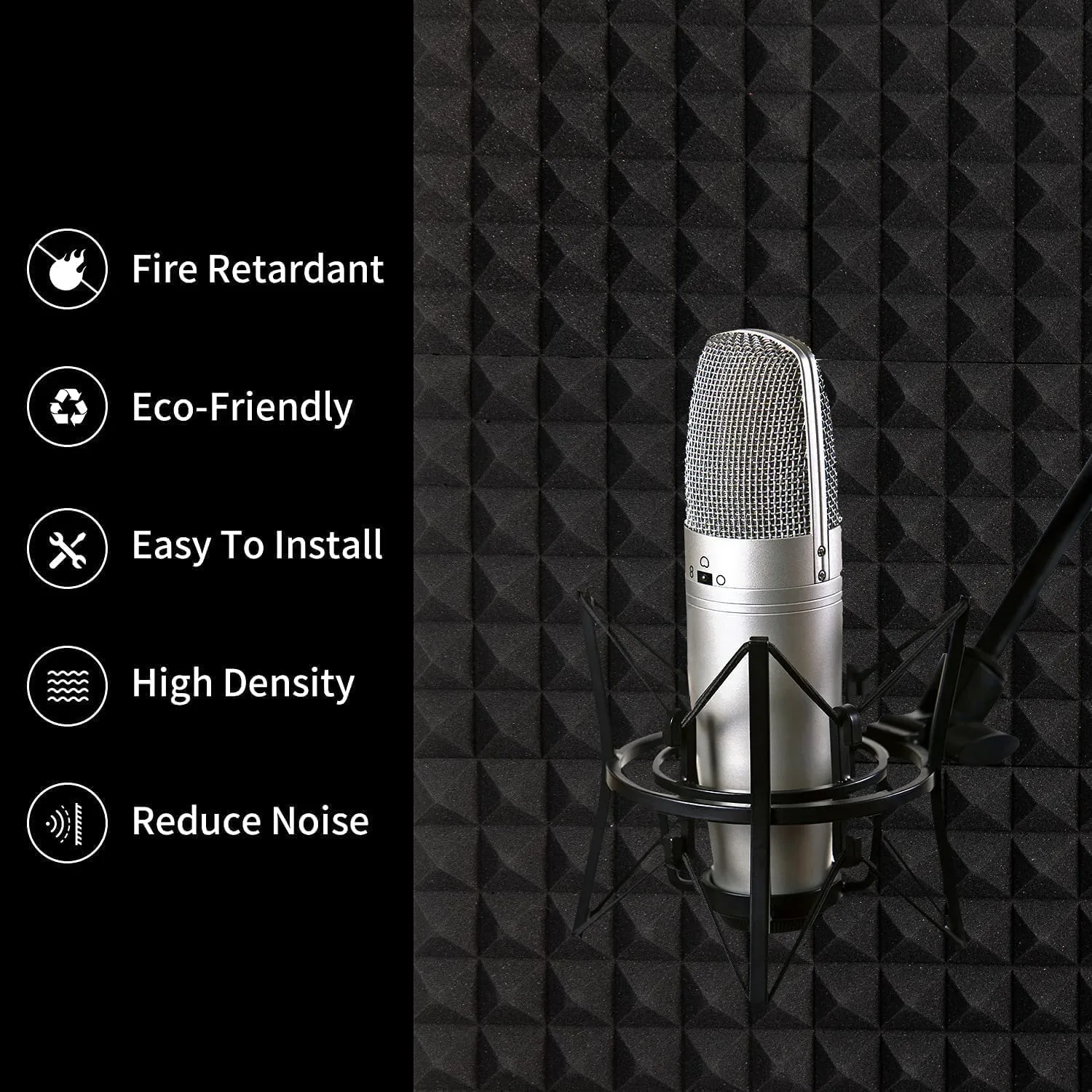 best 3d wall panels - 2-Inch Pyramid Acoustic Foam Panels (1 4 2-Inch Pyramid Acoustic Fo - view 4