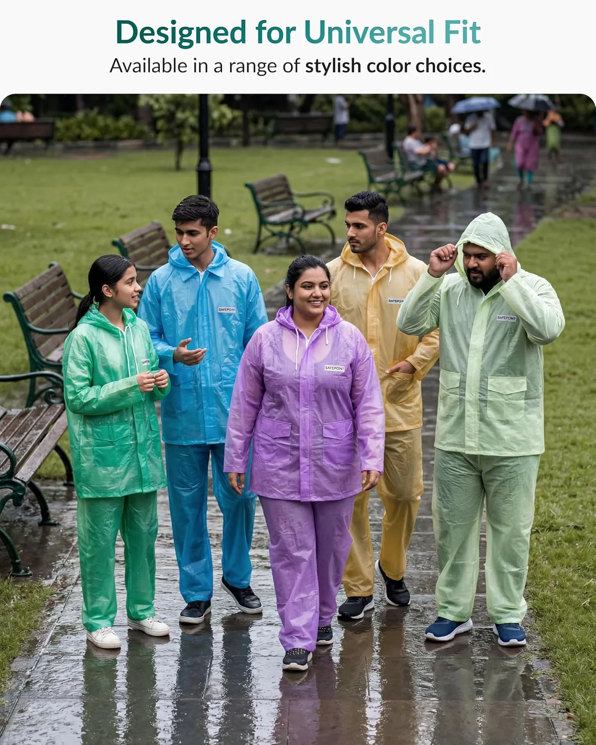 In-Depth Review: best bike rain suit - Destinio Rainsuit Jacket & Pant Set | PVC Waterproof Poncho Raincoat for Men Women | Hooded Full Body Rain 5 best bike rain suit view 3