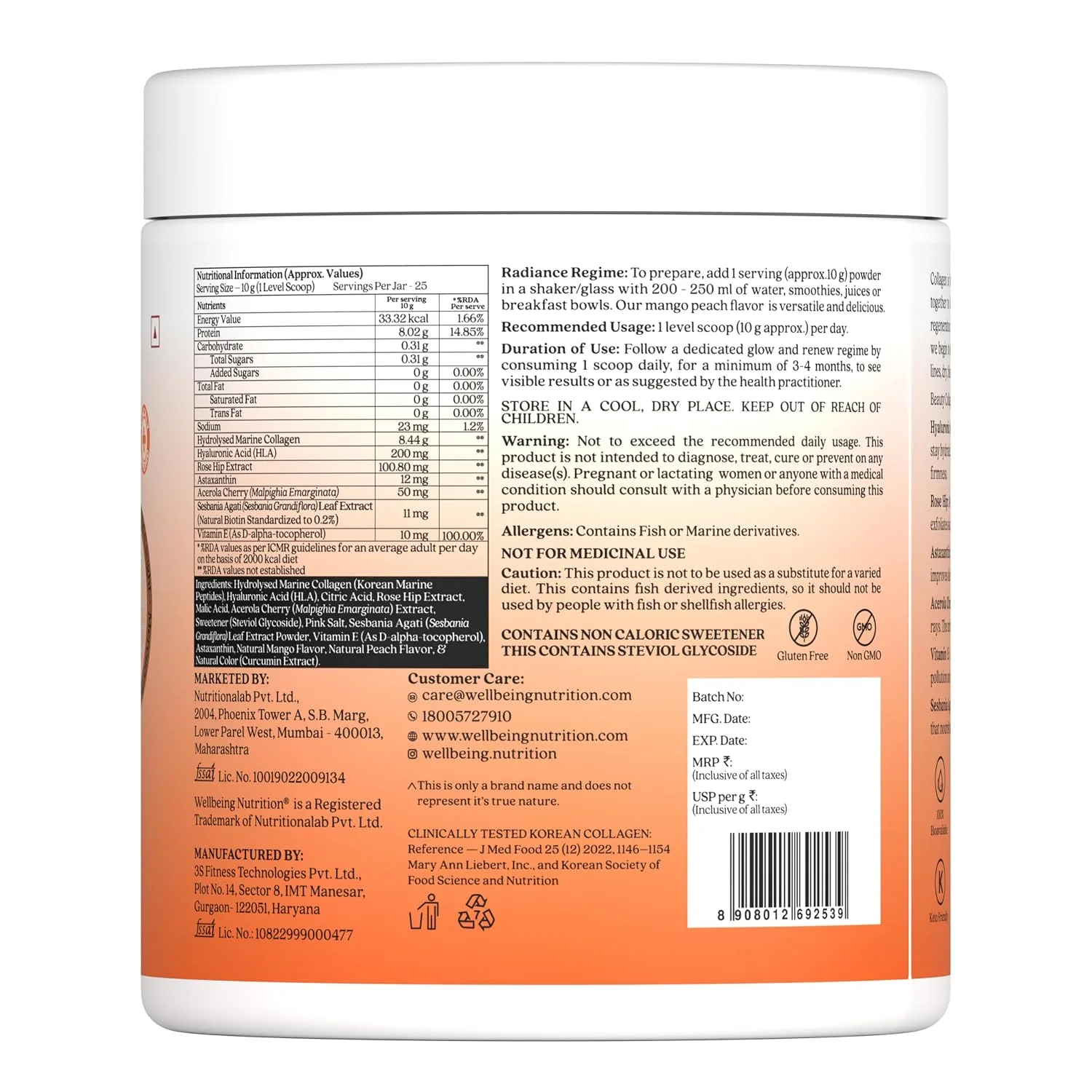 In-Depth Review: best collagen supplement india - Wellbeing Nutrition Korean Beauty Marine Collagen Skin Radiance Peptides 8g | Biotin, Vitamin C, E, 10 best collagen supplement india view 8