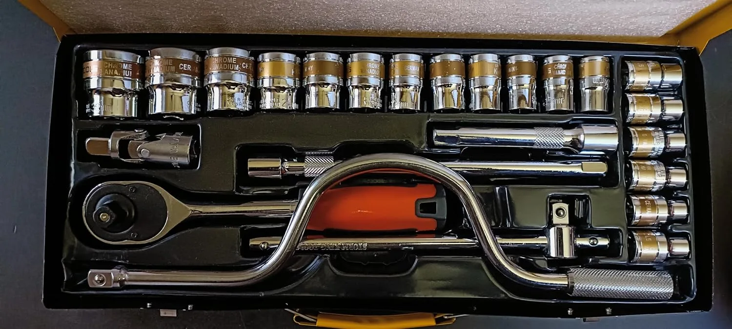 In-Depth Review: best bike toolkit - SNE 24 pcs Tool Kit Set 1/2″ Dr Socket Set Heavy duty Rachet Professional Wrench Socket Set Hardware Car Bo 9 SNE 24 pcs Tool Kit Set - view 8