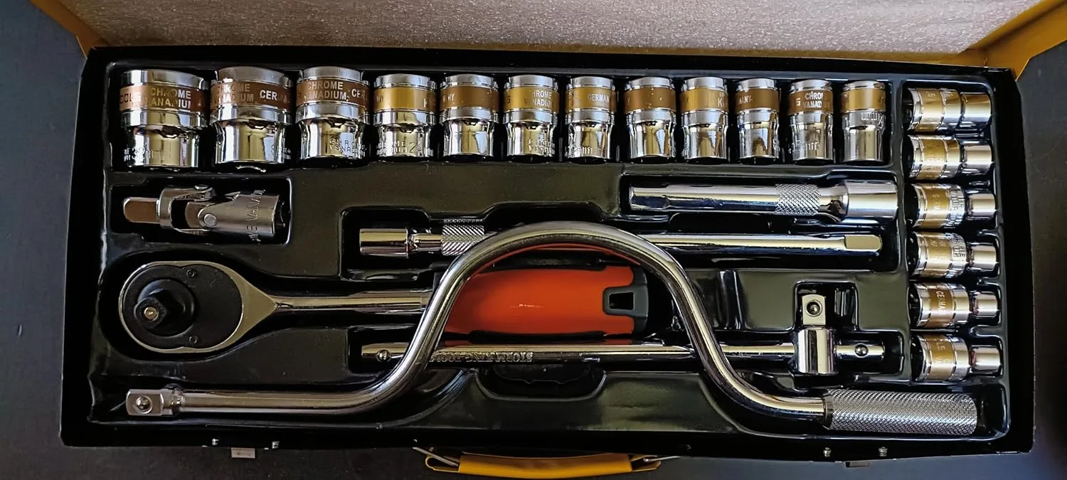 In-Depth Review: best bike toolkit - SNE 24 pcs Tool Kit Set 1/2″ Dr Socket Set Heavy duty Rachet Professional Wrench Socket Set Hardware Car Bo 13 SNE 24 pcs Tool Kit Set - view 12