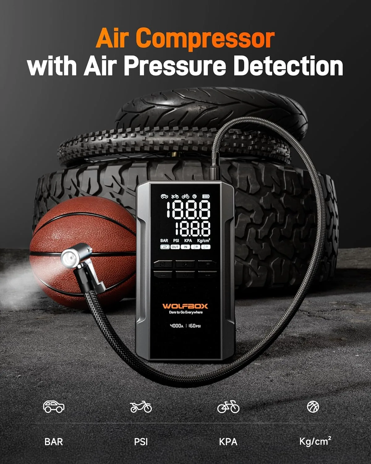 In-Depth Review: best car jump starter - WOLFBOX 4000A Car Jump Starter & 160PSI Air Pump, 24000mAh Power Bank with 65W USB-C Fast Charging, 12V 5 WOLFBOX 4000A Car Jump Star - view 4