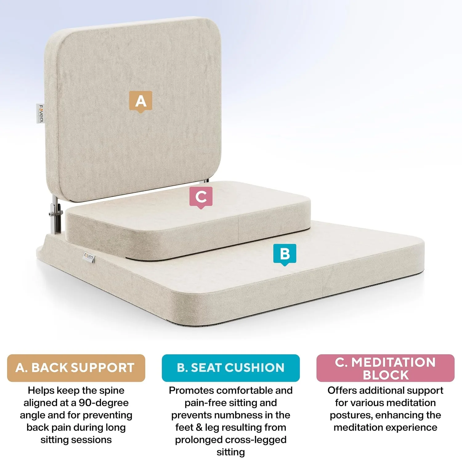 In-Depth Review: best meditation cushion - FOVERA Meditation Chair | 2 Years Warranty | Large Foldable Floor Chair with Back Support for Relaxing, Yog 6 FOVERA Meditation Chair | - view 5